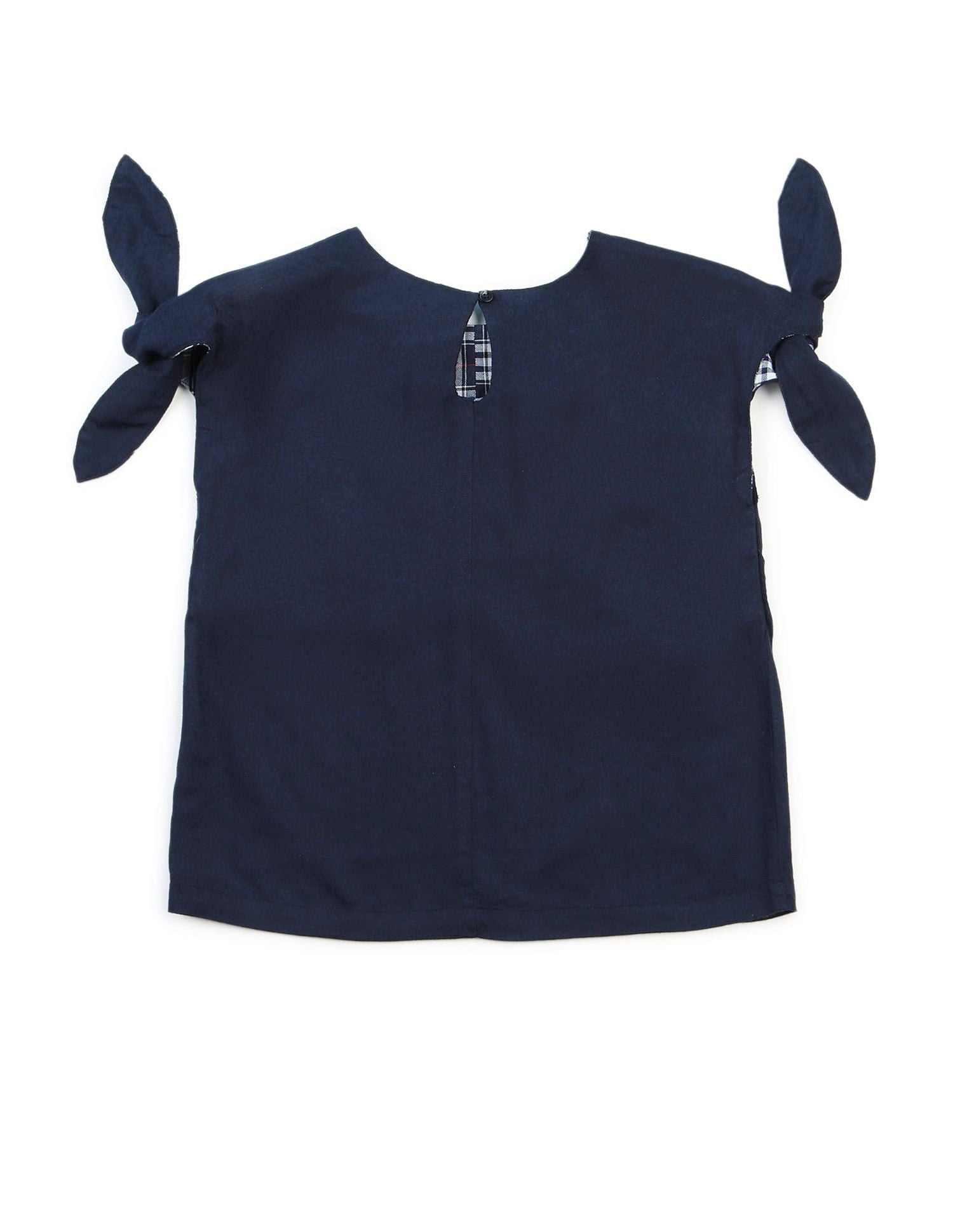 Girls Tie Up Sleeves Regular Top Navy - U.S. POLO ASSN. | Large