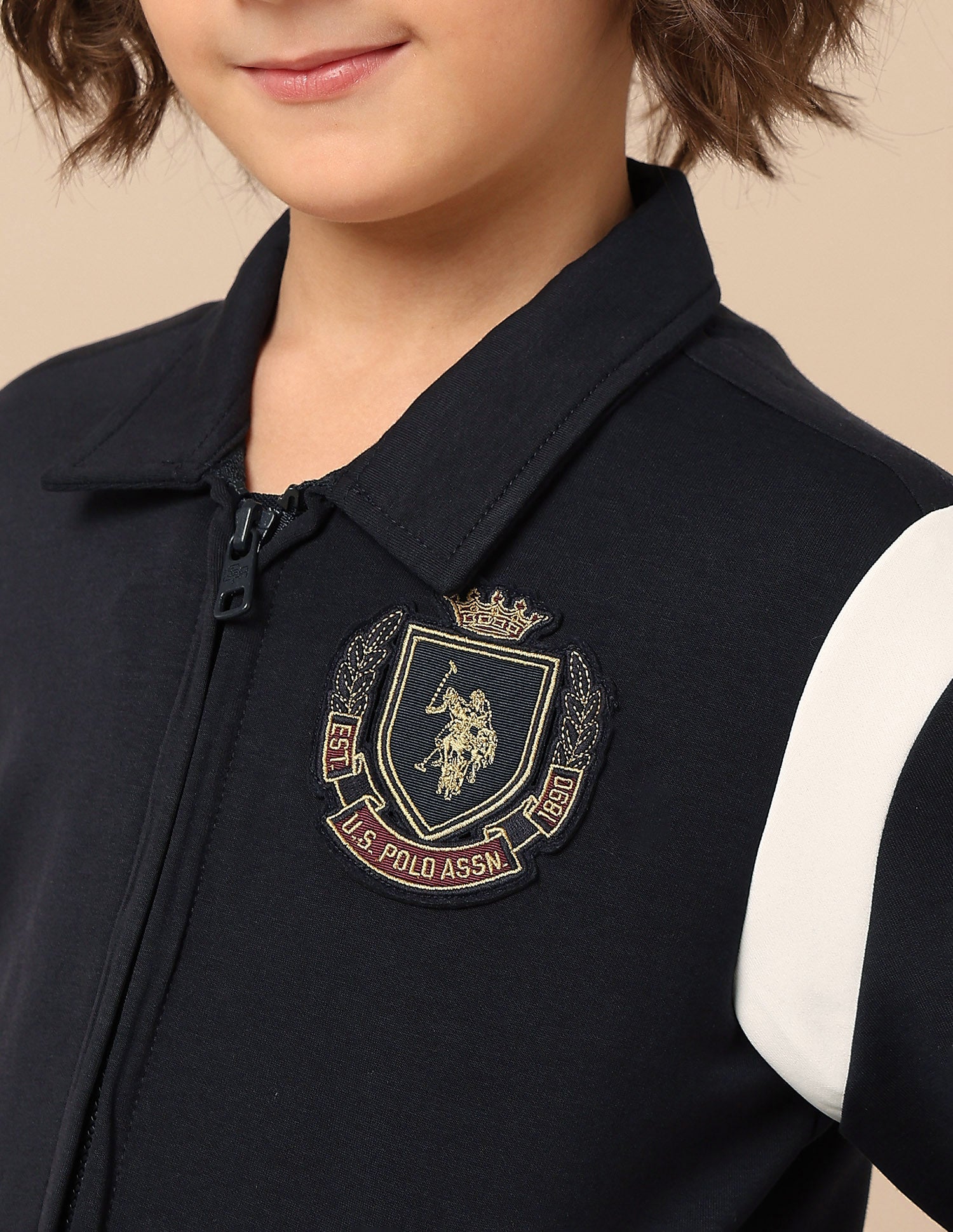 Boys Solid Regular Fit Sweatshirt Navy - U.S. POLO ASSN. | Large