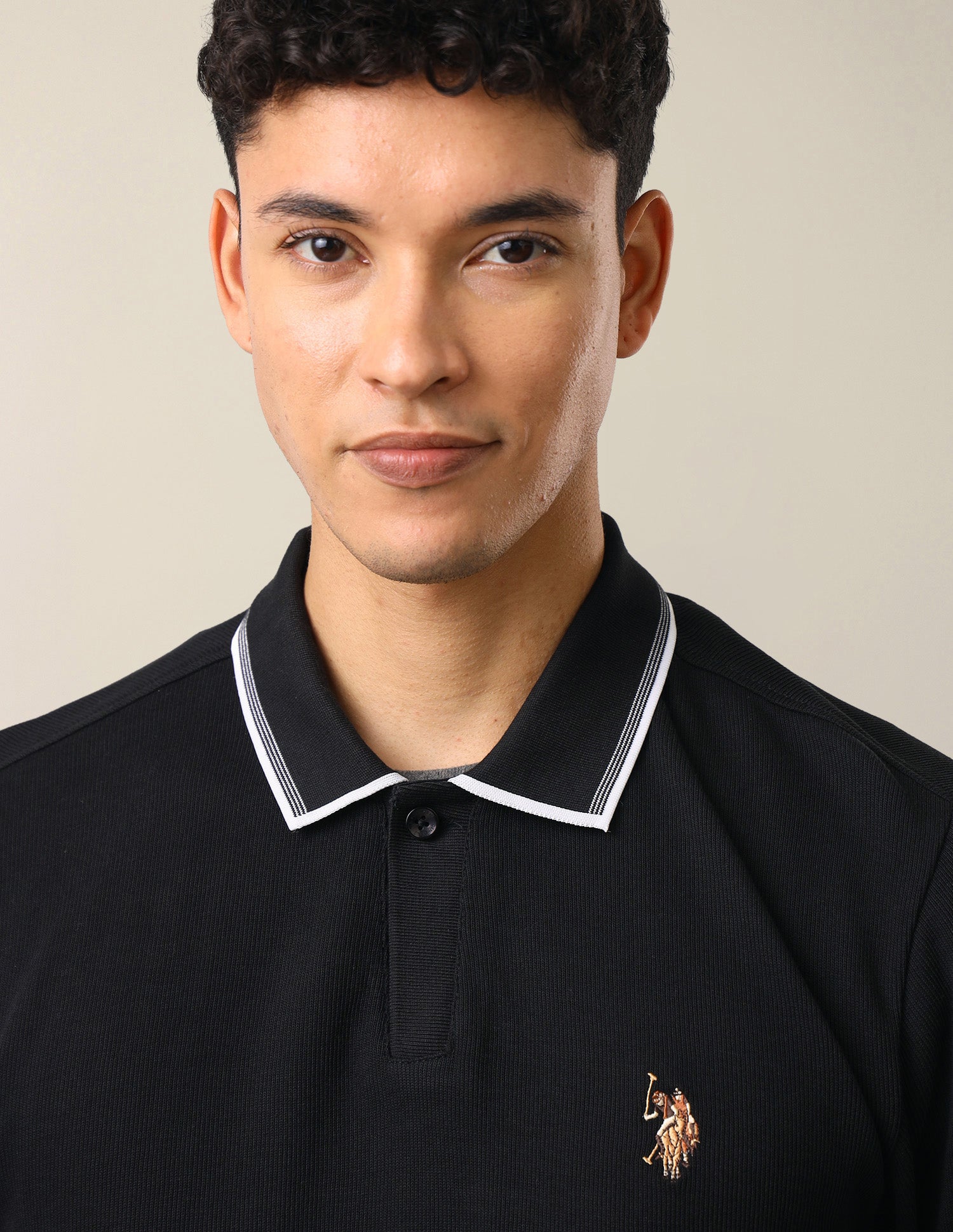 Solid Slim Fit Polo Shirt Black - U.S. Polo Assn. India | Large