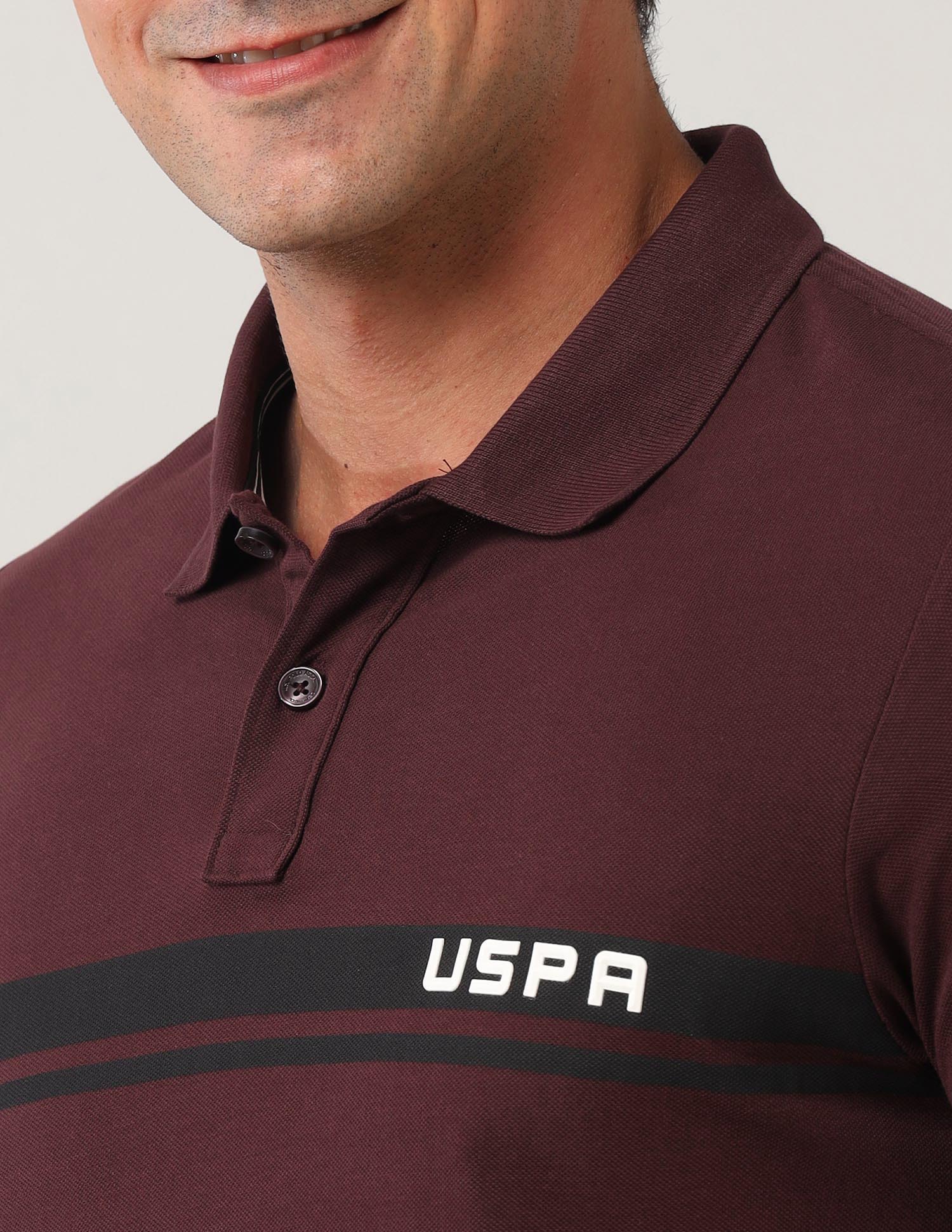 Pure Cotton Black Label Polo Shirt Burgundy - U.S. Polo Assn. India | Large