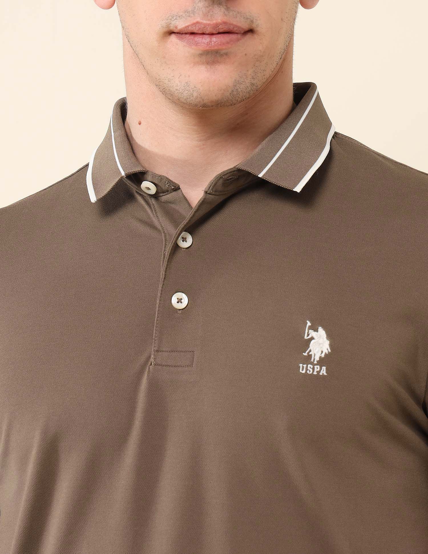 Solid Gentleman's Club Polo Shirt Khaki - U.S. POLO ASSN. | Large