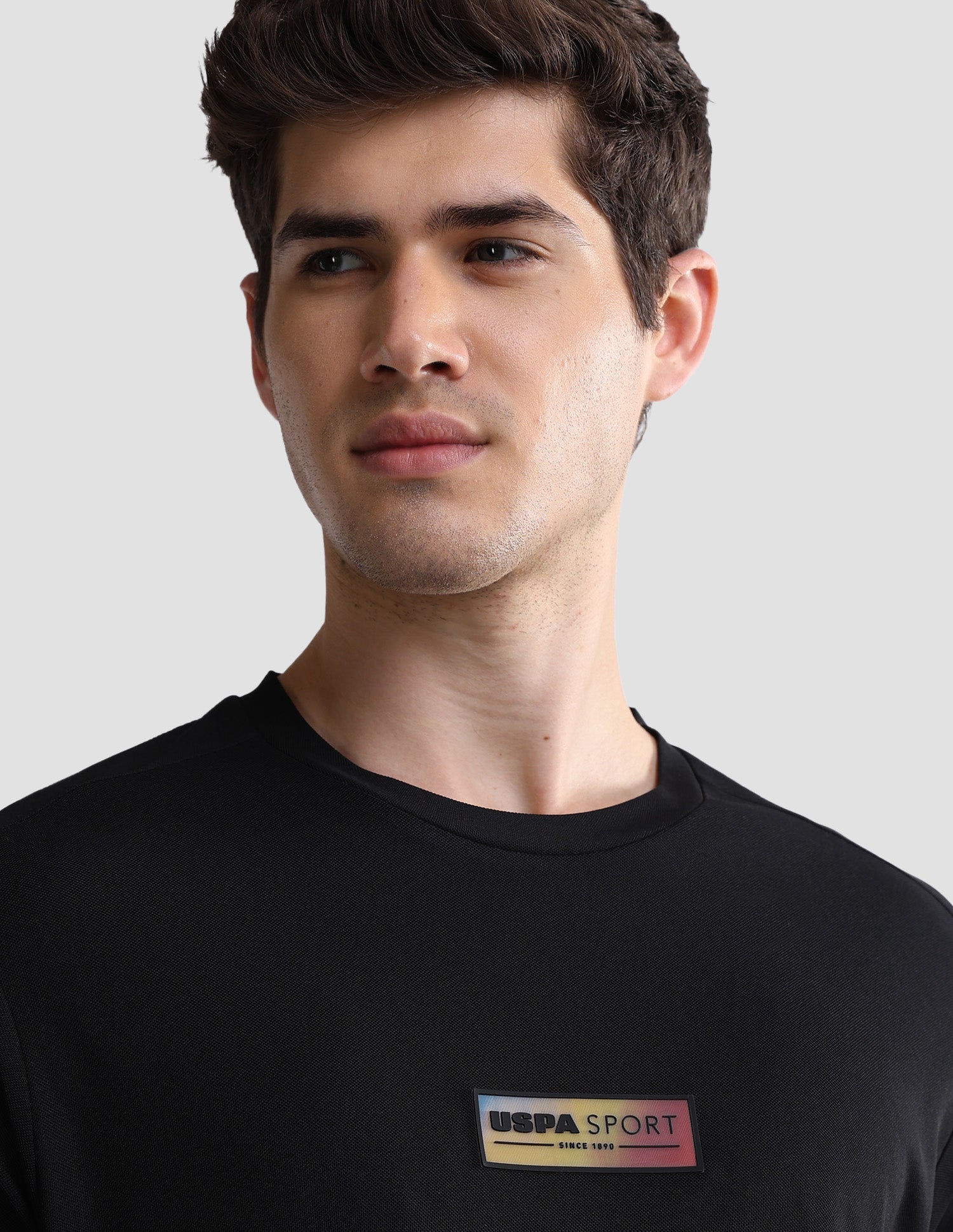 Solid Slim Fit Active T-Shirt Black - U.S. Polo Assn. India | Large