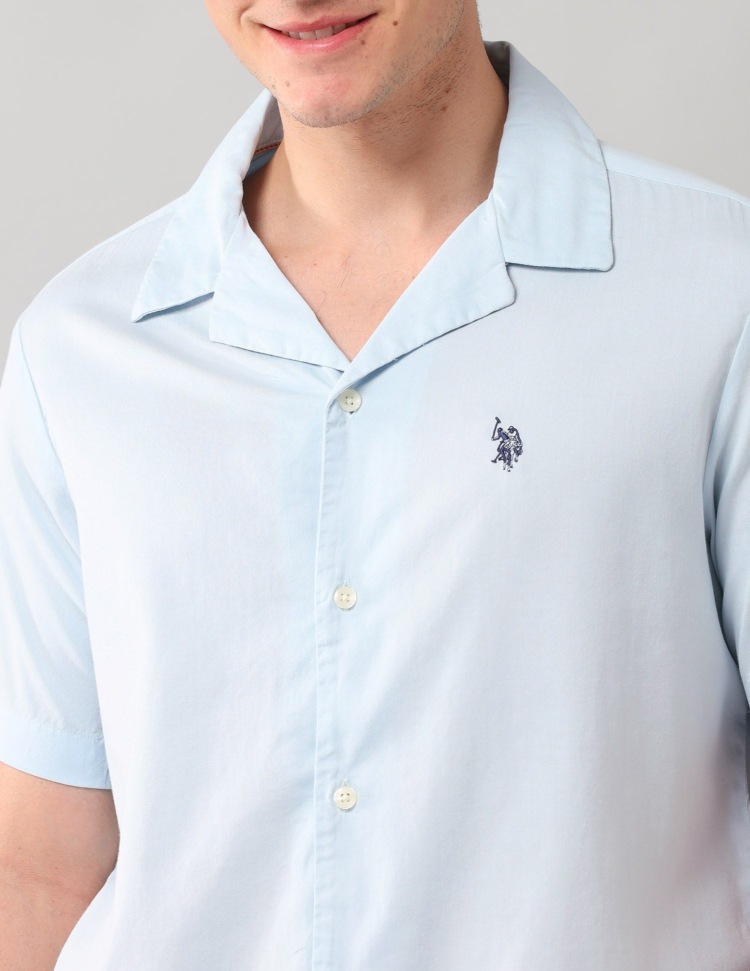 Solid Twill Shirt Light Blue - U.S. POLO ASSN. | Large