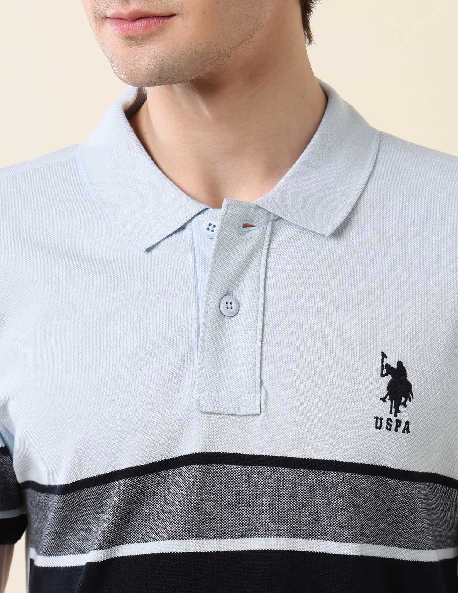 Colourblocked Classic Polo Shirt Light Blue - U.S. POLO ASSN. | Large