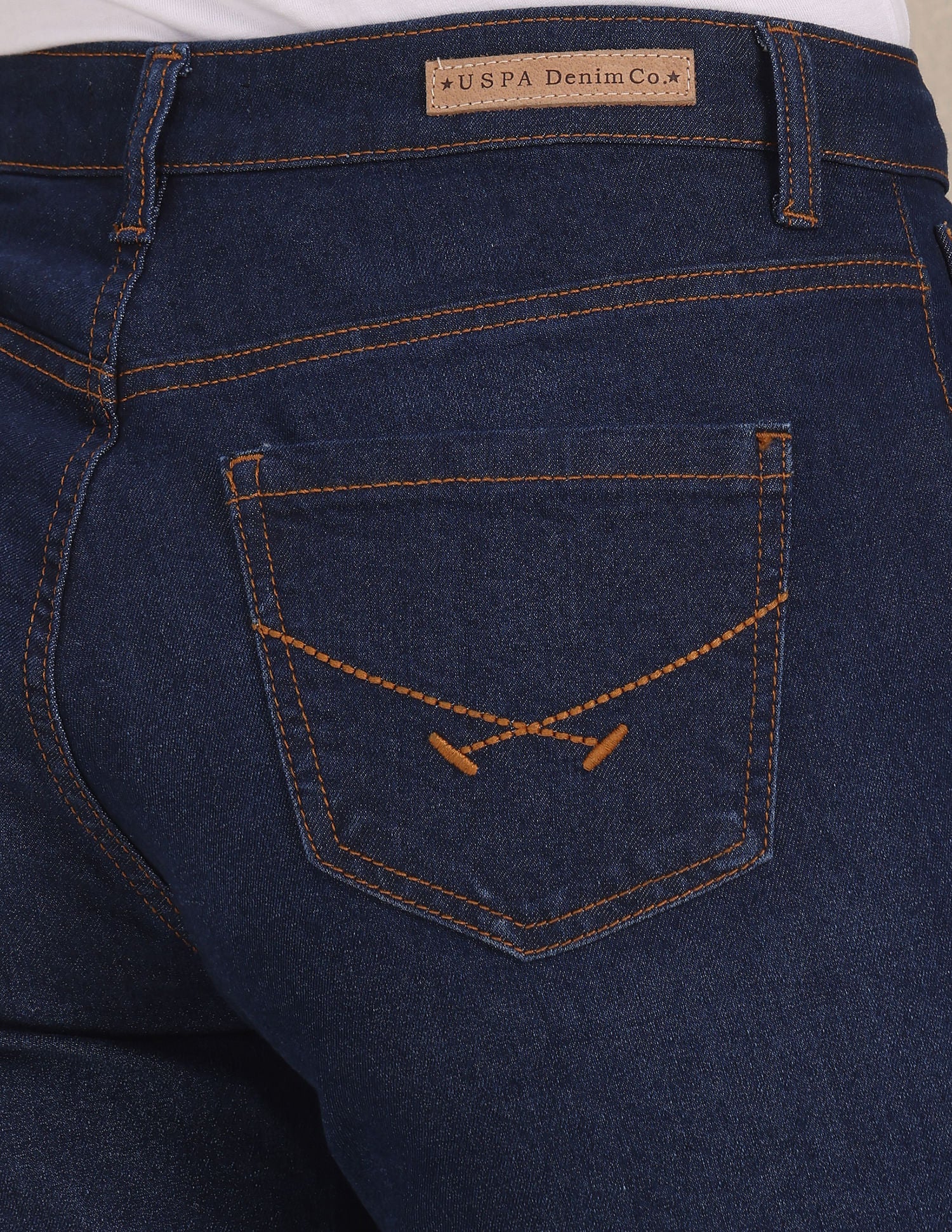 Mom Fit Rinsed Jeans Dark Blue - U.S. Polo Assn. India | Large
