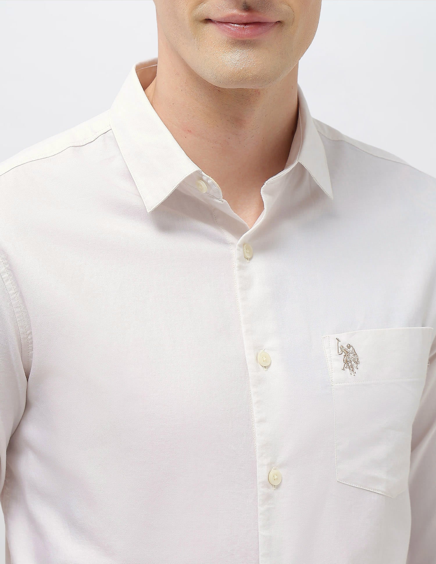 Casa De Campo Regular Fit Shirt Ivory - U.S. Polo Assn. India | Large