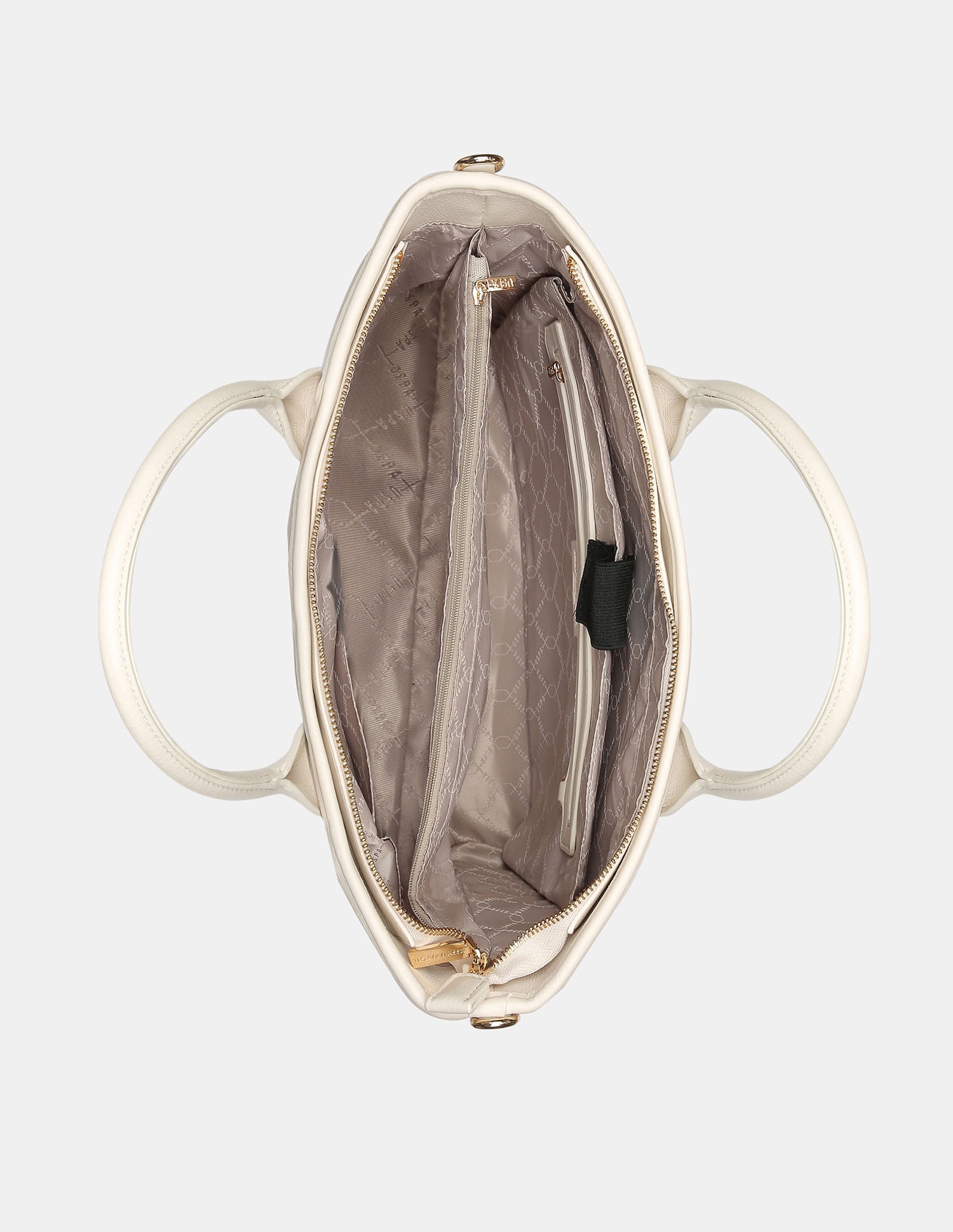 Women Bayla Textured Tote Bag with Detachable Sling Off White - U.S. POLO ASSN. | Large