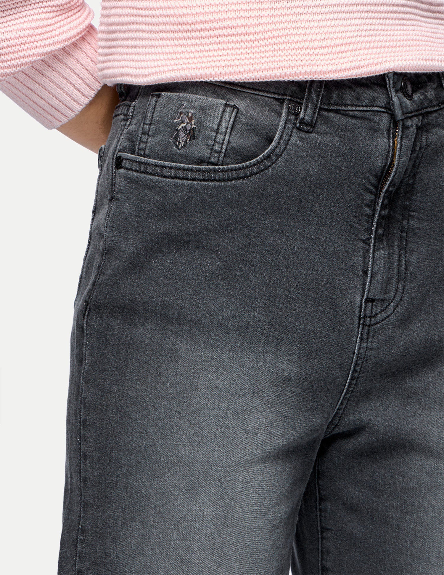 Wide Leg Fit Grey Jeans Dark Grey - U.S. Polo Assn. India | Large