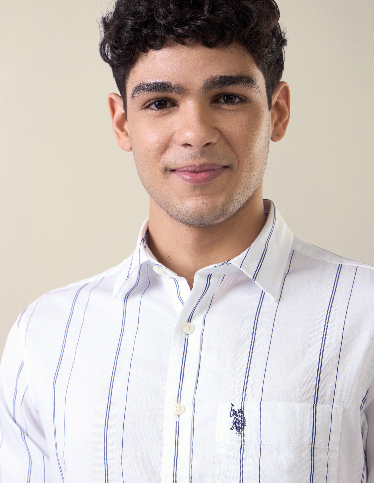Vertical Striped Tailored Fit Shirt White - U.S. Polo Assn. India | Large