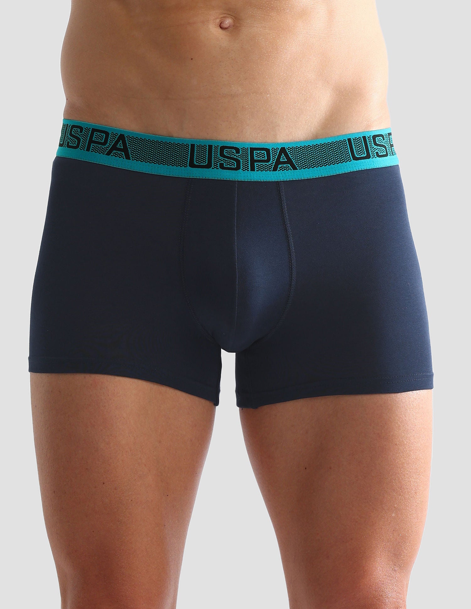 Contrast Waist Cotton Stretch OET04 Trunks - Pack Of 1 Navy - U.S. Polo Assn. India | Large