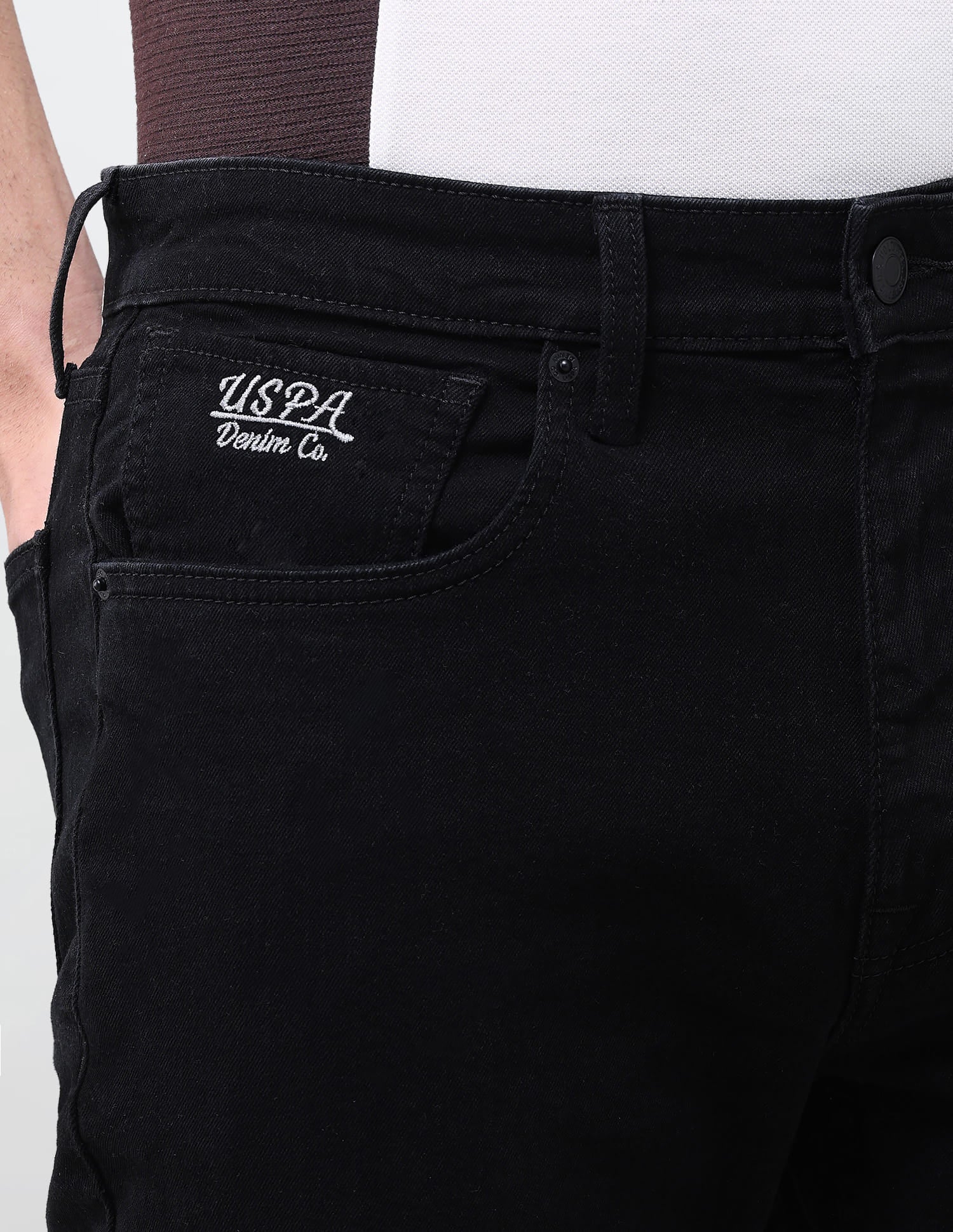 Solid Bootcut Fit Jeans Black - U.S. Polo Assn. India | Large