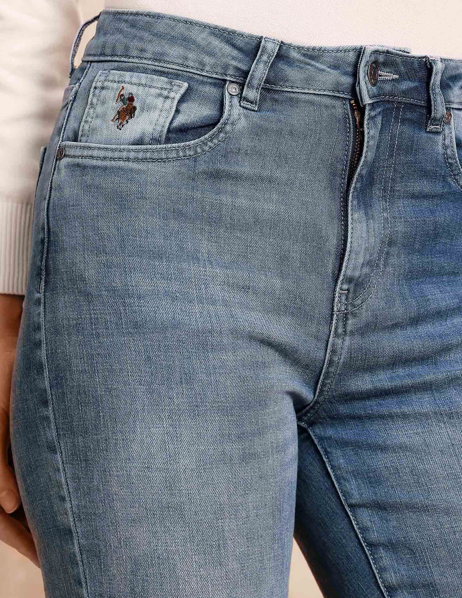 High Rise Straight Fit Jeans Blue - U.S. POLO ASSN. | Large