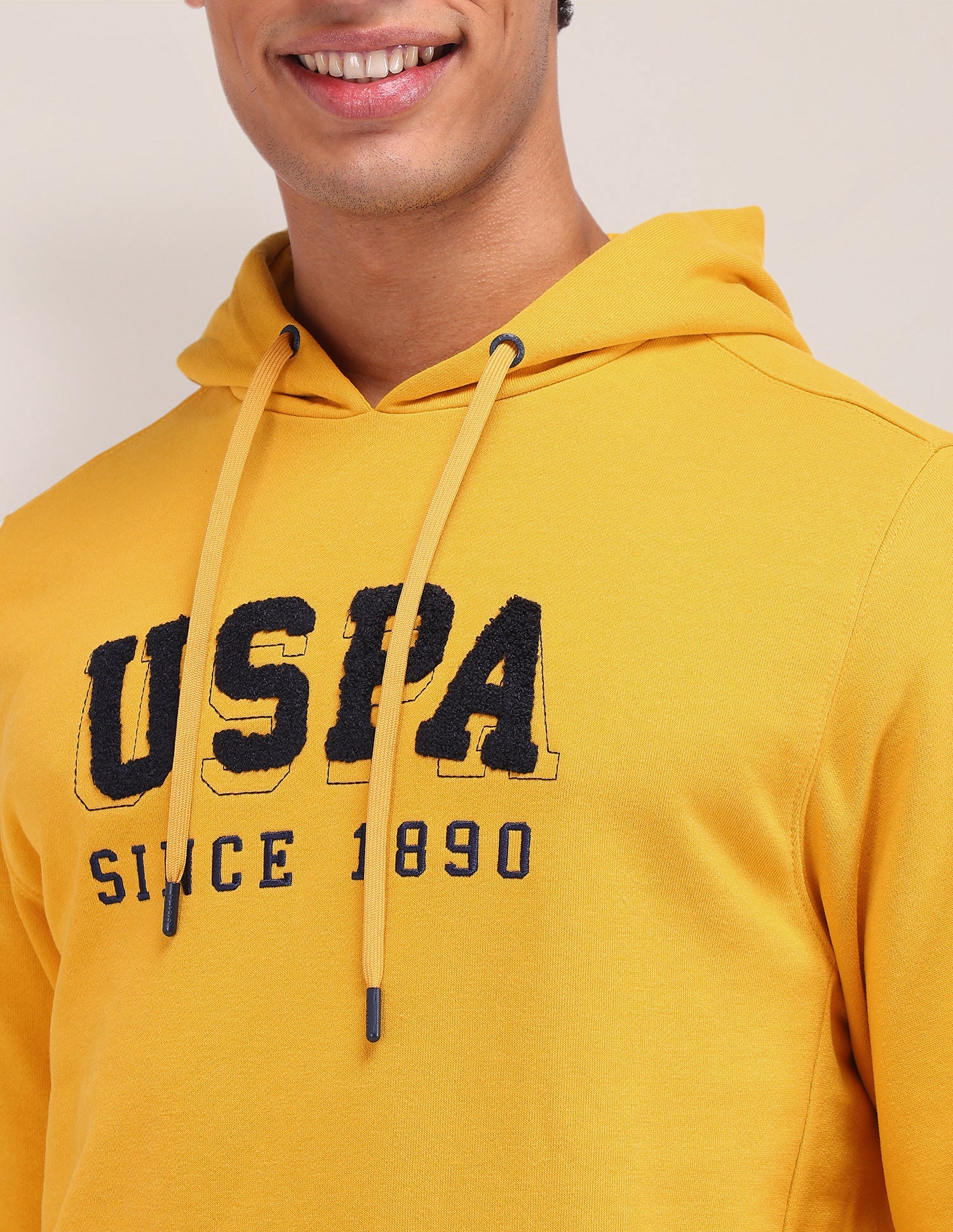 Brand Printed Regular Fit Sweatshirt Mustard - U.S. POLO ASSN. | Large