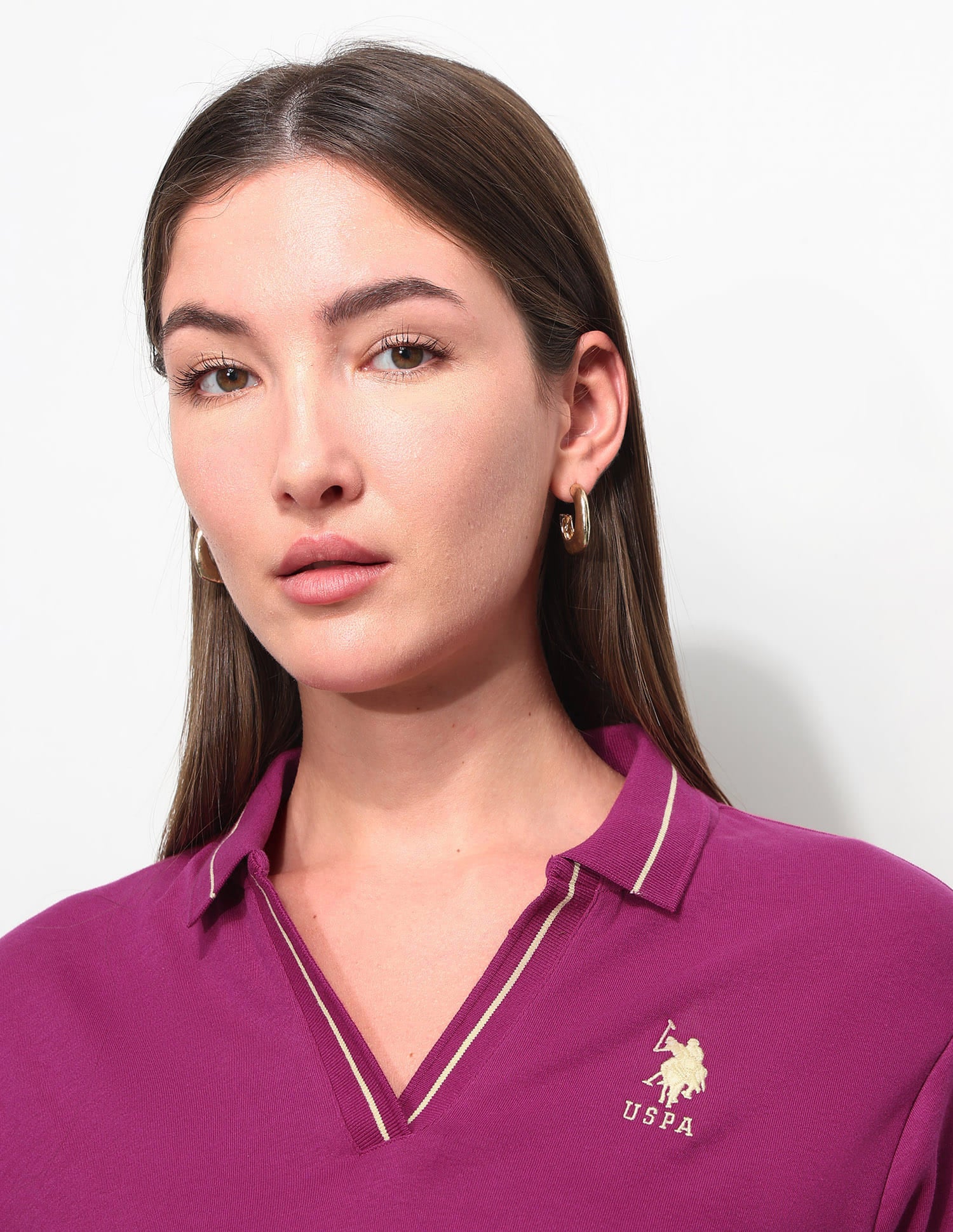 Relaxed Fit Solid Polo Shirt Purple - U.S. Polo Assn. India | Large