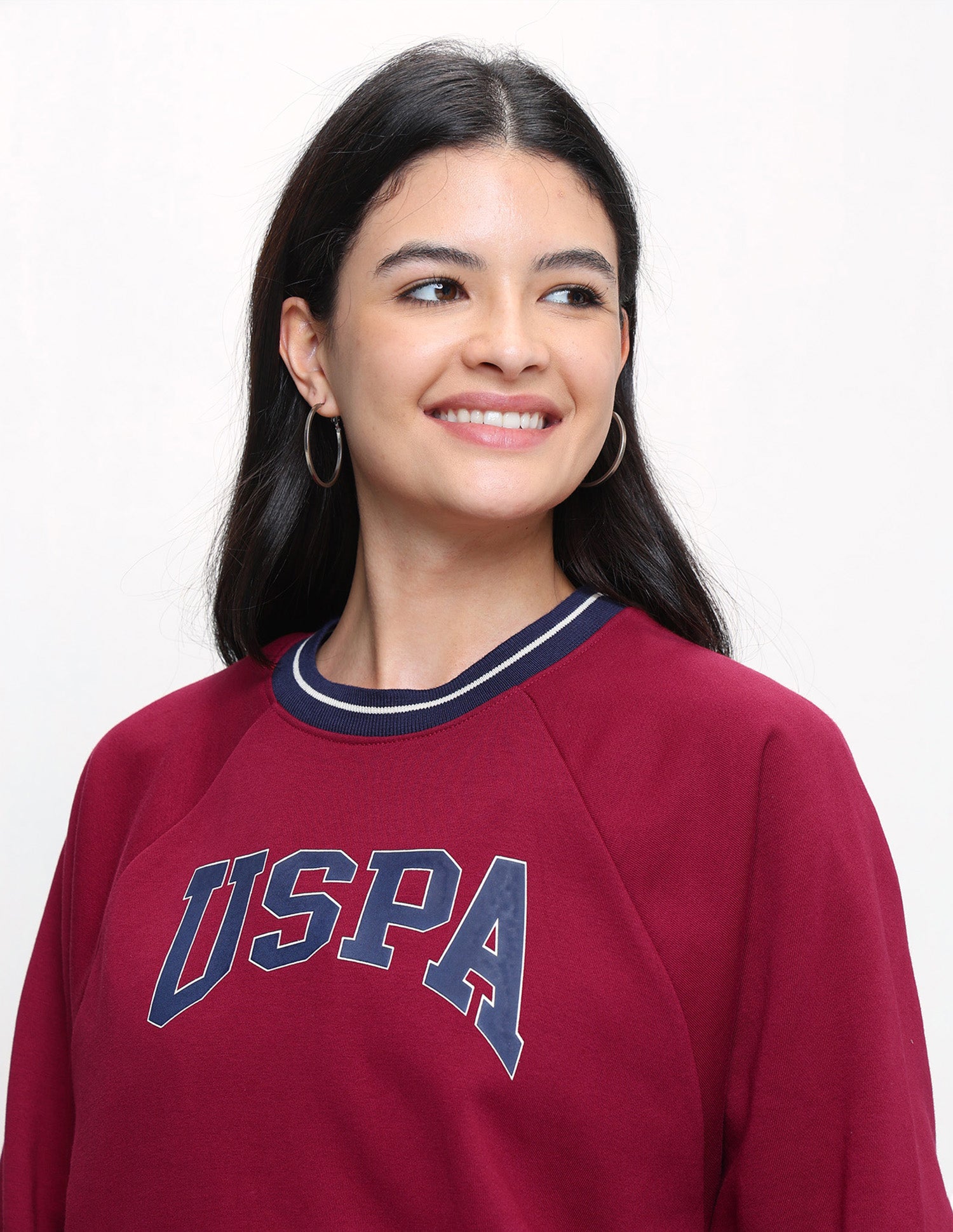 Brand Printed Oversized Fit Sweatshirt Red - U.S. Polo Assn. India | Large
