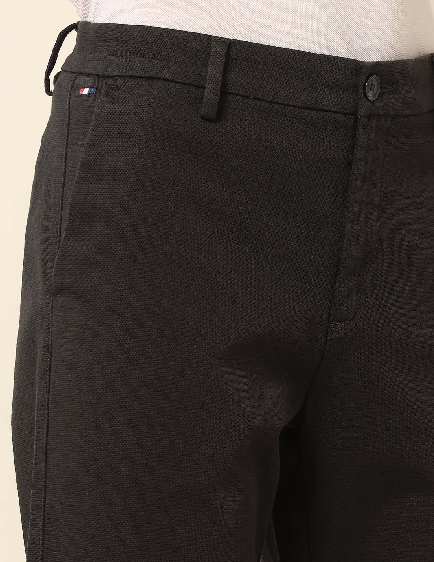 Riley Straight Fit Dobby Trousers Dark Brown - U.S. Polo Assn. India | Large