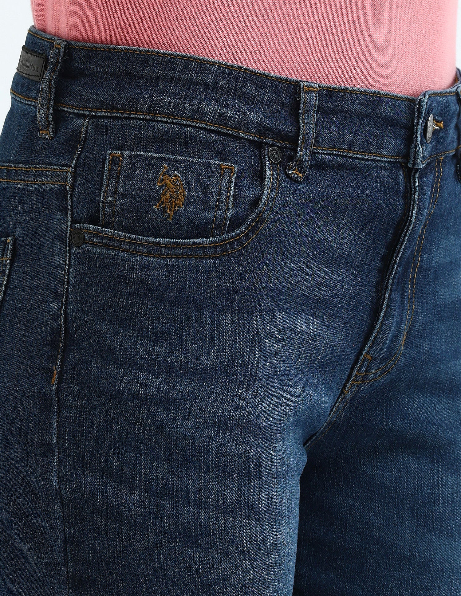 High Rise Slim Fit Jeans Blue - U.S. Polo Assn. India | Large