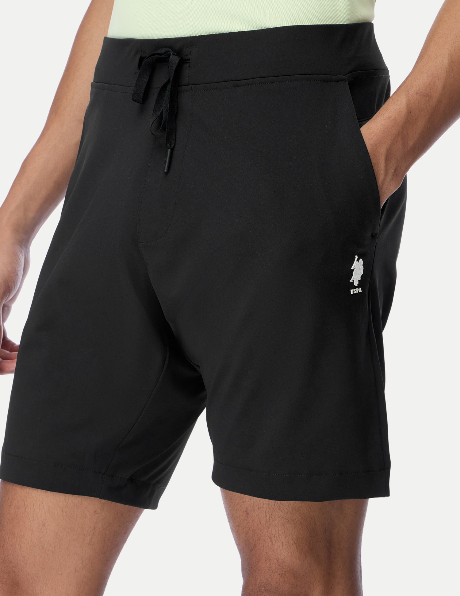 Mid Rise Regular Fit Active Shorts Black - U.S. Polo Assn. India | Large