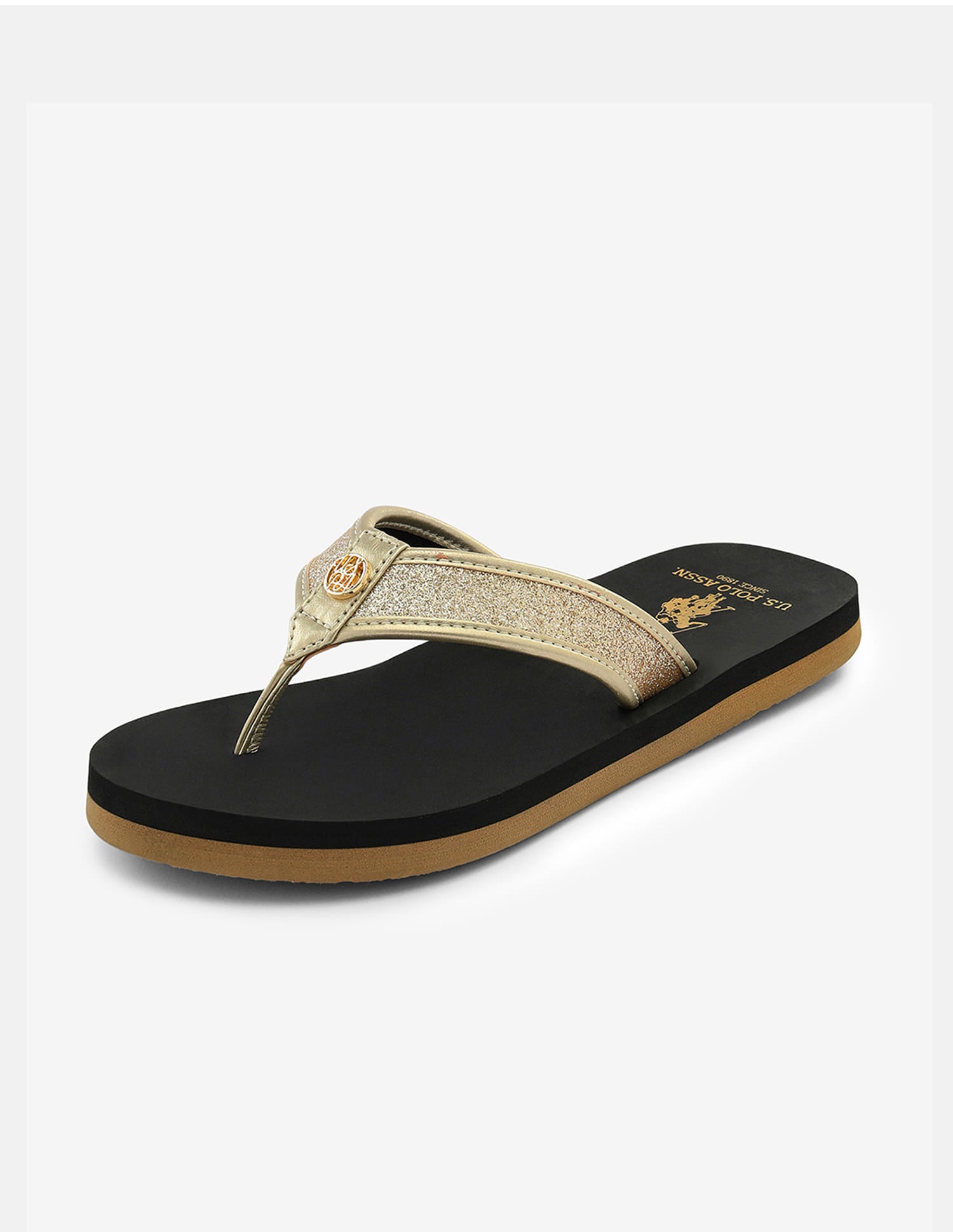 Kirei Glitter Flip Flops Black - U.S. Polo Assn. India | Large