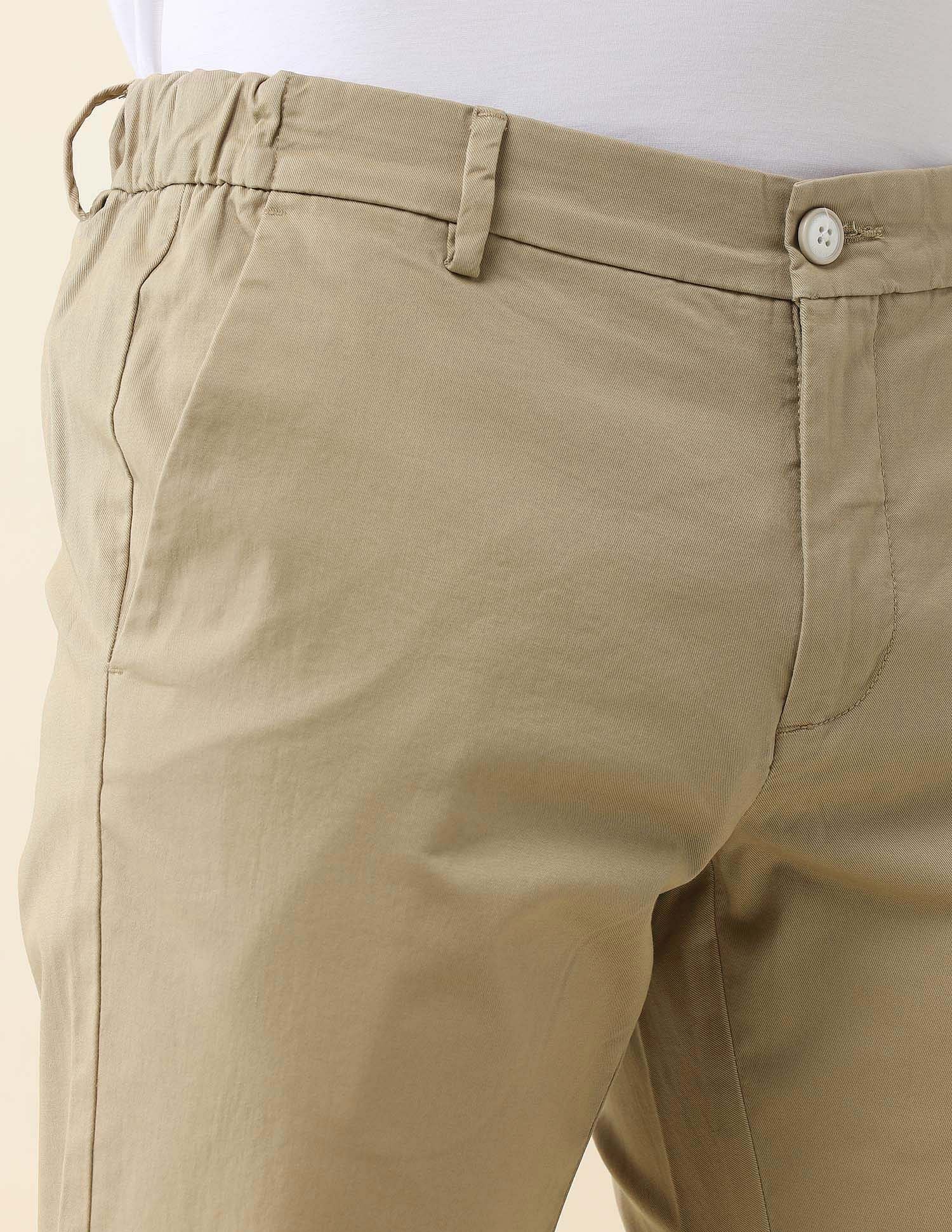 Super slim Fit Solid Chinos Khaki - U.S. Polo Assn. India | Large