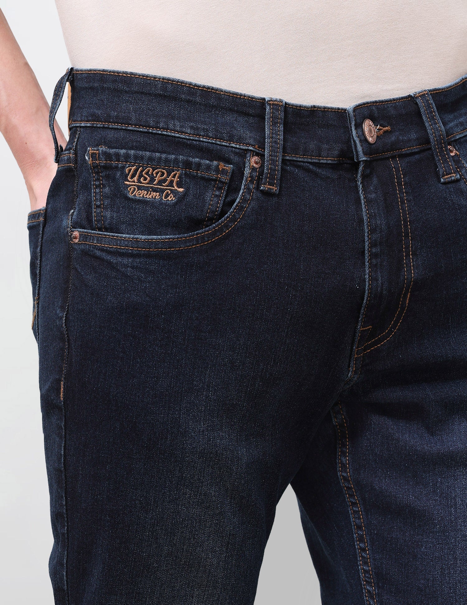 Brandon Slim-Tapered Fit Blue Jeans Dark Indigo - U.S. Polo Assn. India | Large