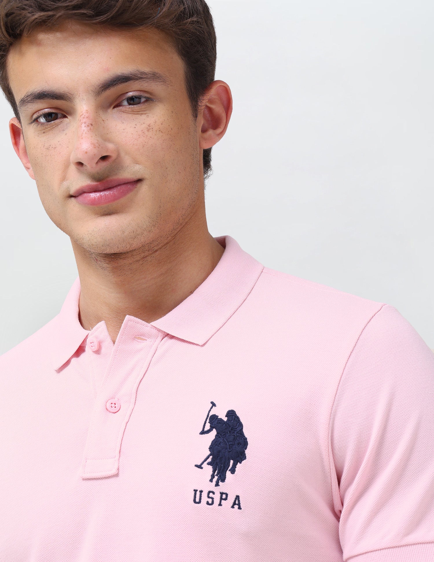 Solid Regular Fit Polo Shirt Light Pink - U.S. Polo Assn. India | Large