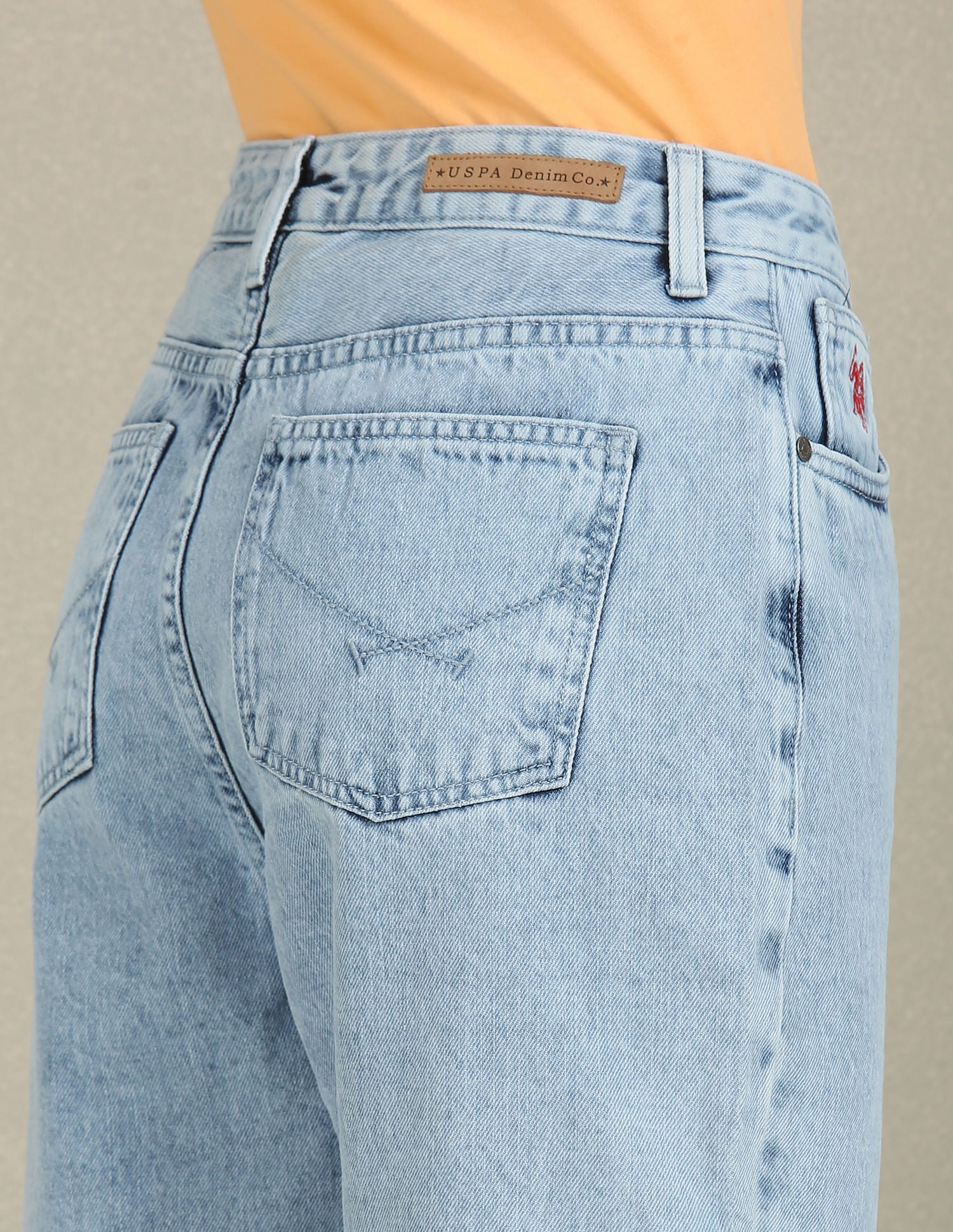 Mom Fit High Rise Jeans Light Blue - U.S. Polo Assn. India | Large