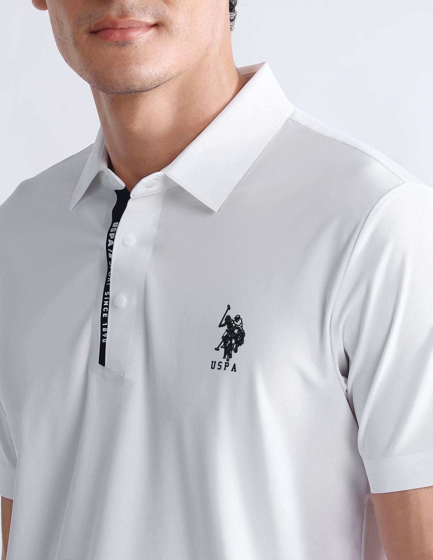 Solid Slim Fit Polo Shirt White - U.S. Polo Assn. India | Large