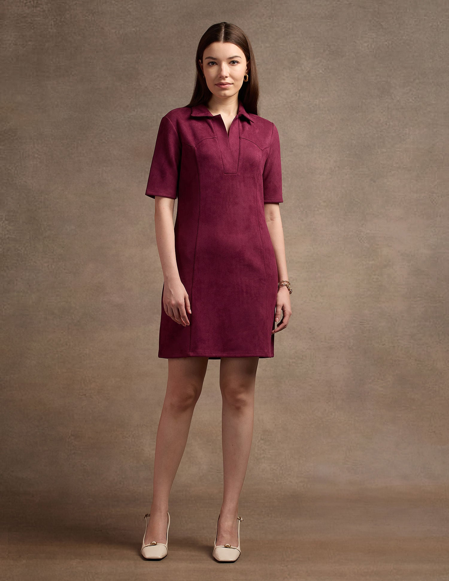 Suede A Line Dress Wine - U.S. POLO ASSN. | Large