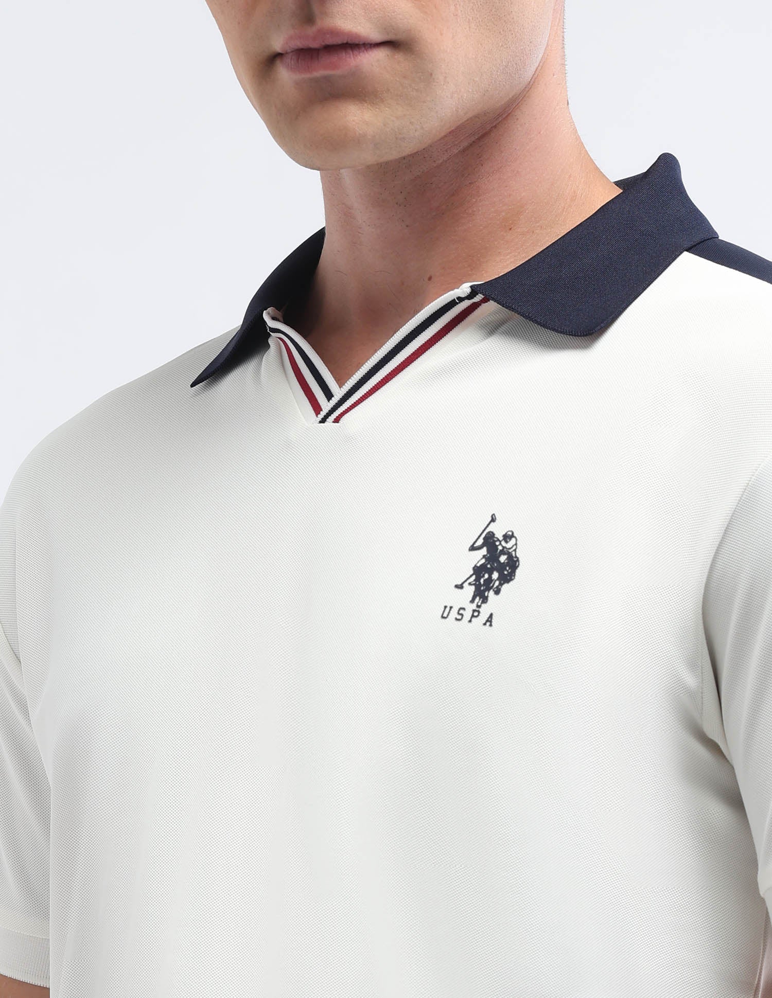 Solid Slim Fit Polo Shirt White - U.S. Polo Assn. India | Large