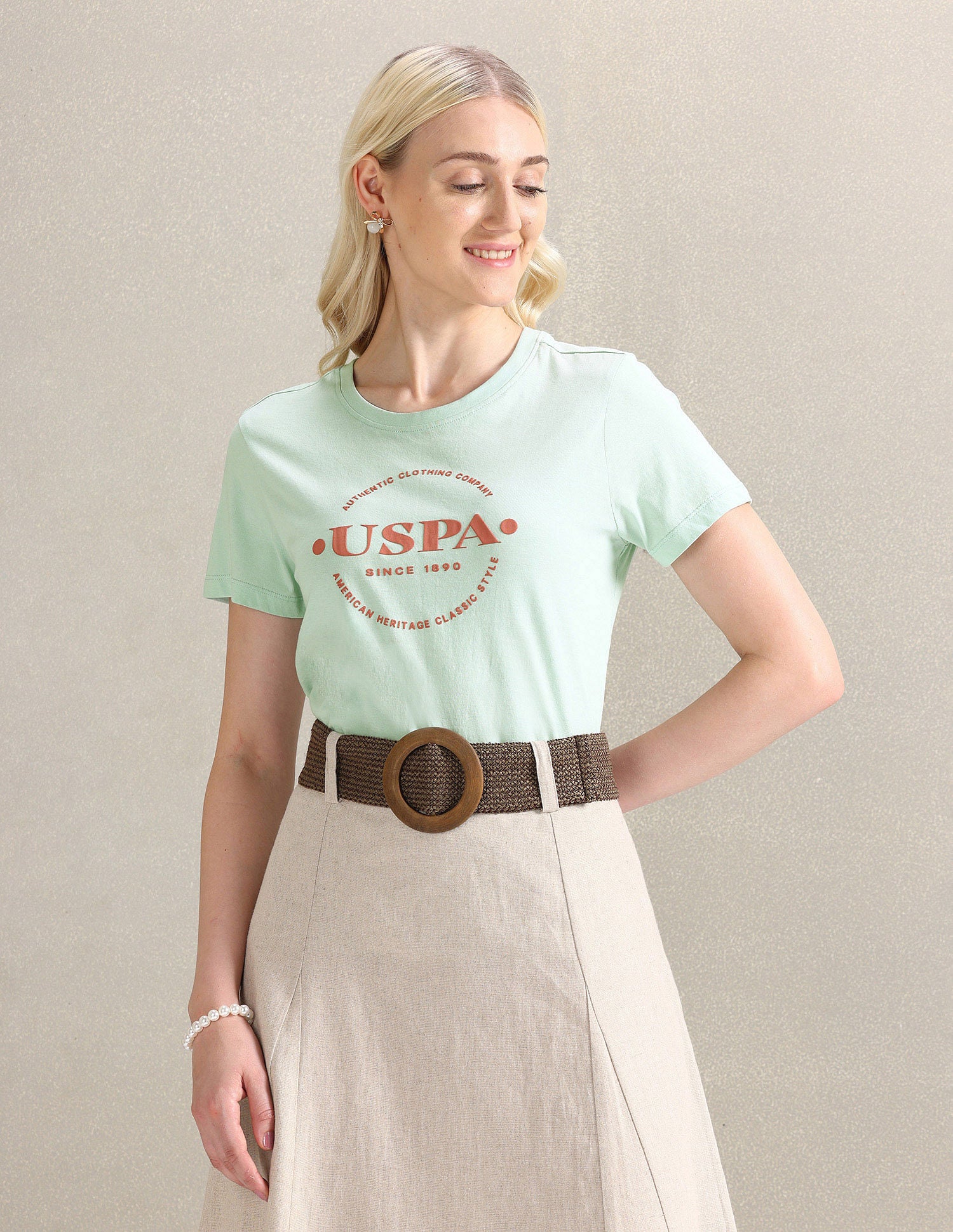 HD Print Regular Fit T-Shirt Mint - U.S. POLO ASSN. | Large