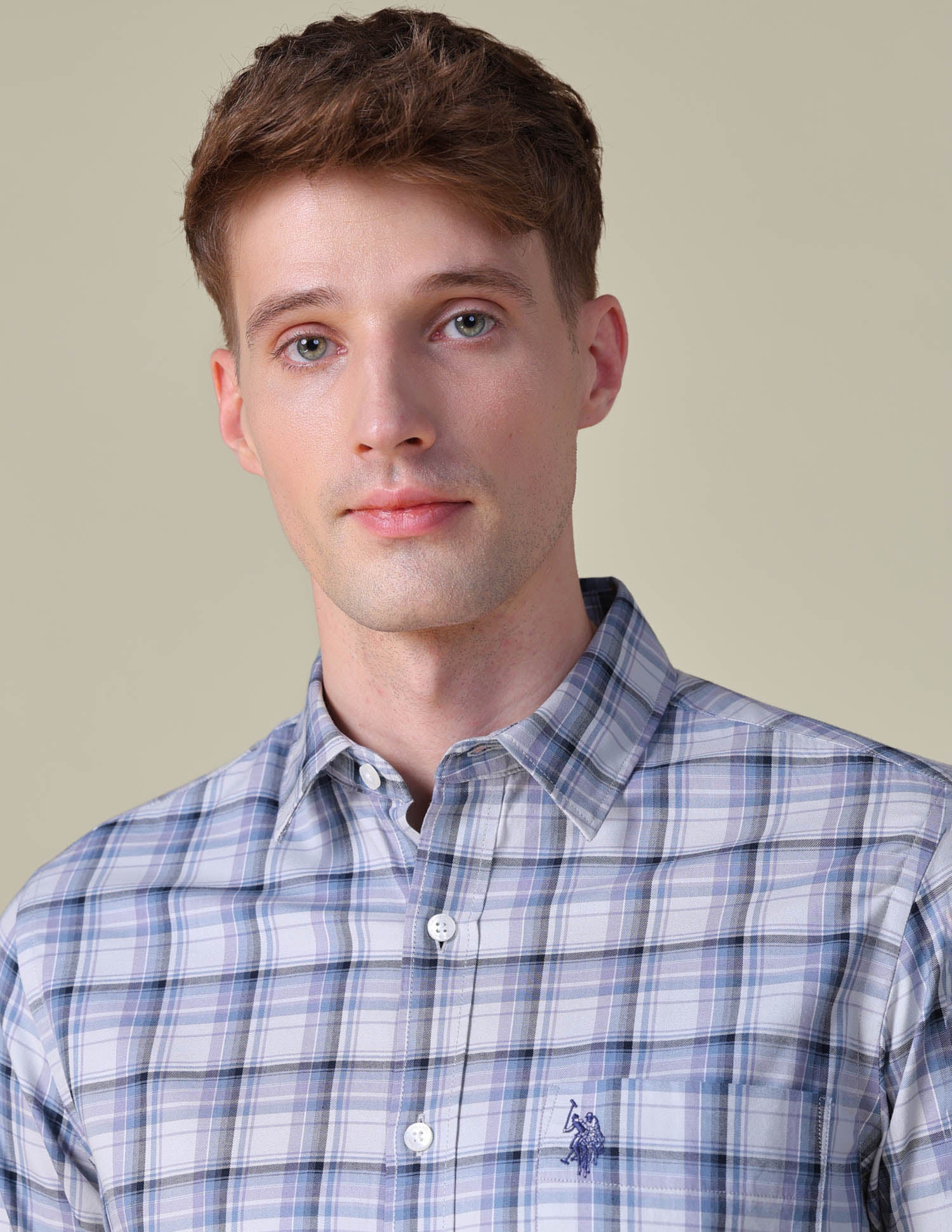 Tartan Checked Regular Fit Shirt Lavender - U.S. POLO ASSN. | Large