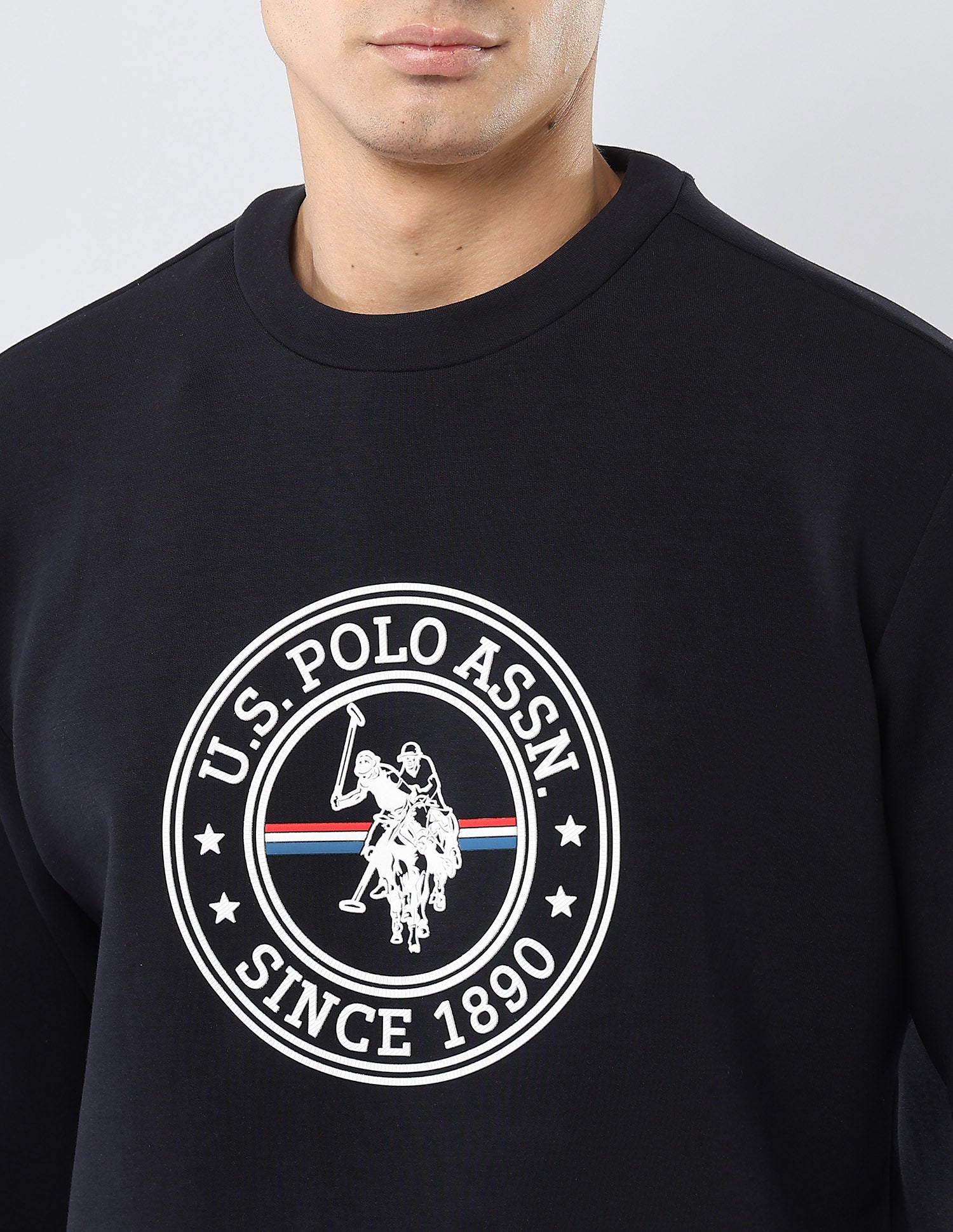 Brand Embossed Regular Fit Sweatshirt Navy - U.S. POLO ASSN. | Large