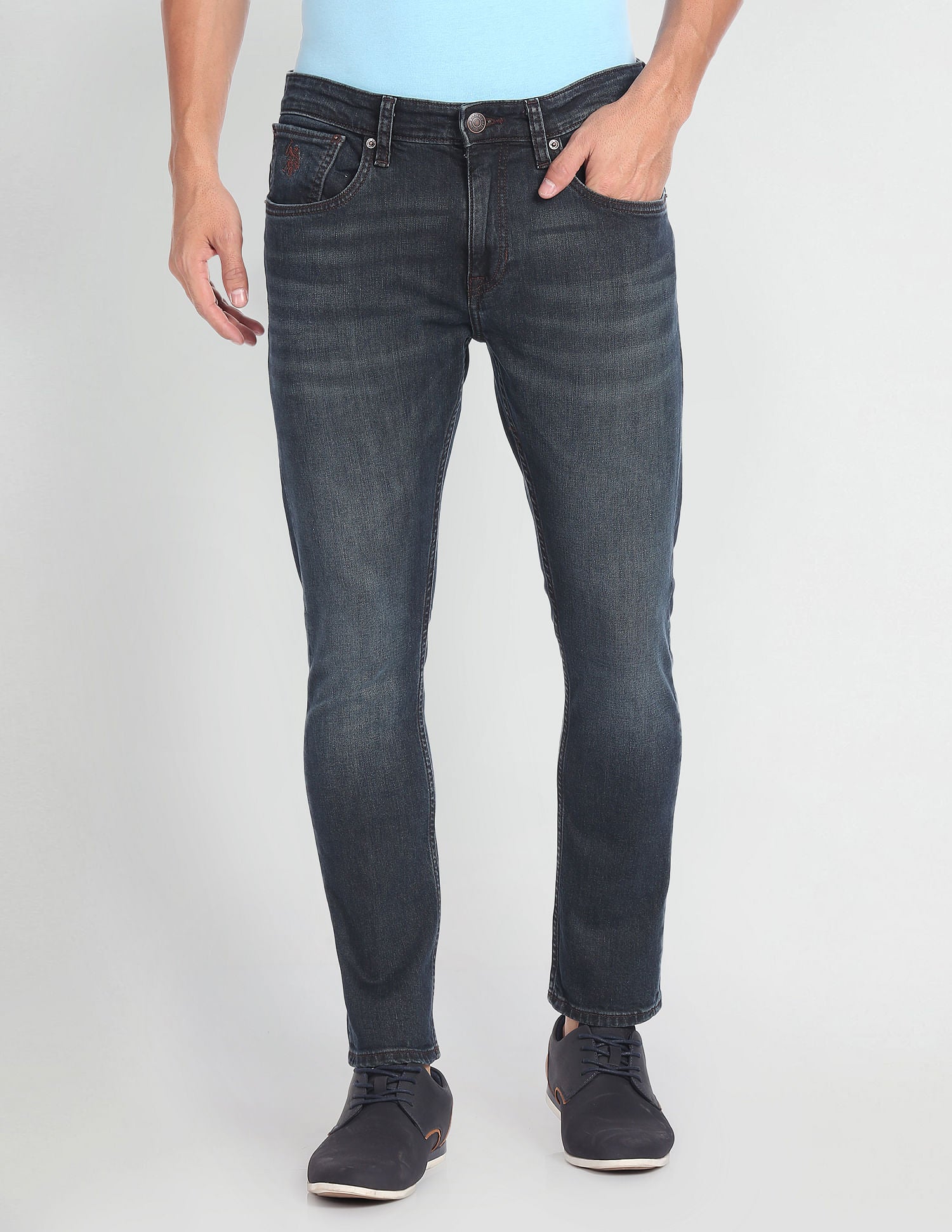 Henry Cropped Fit Mid Rise Jeans Dark Blue - U.S. Polo Assn. India | Large