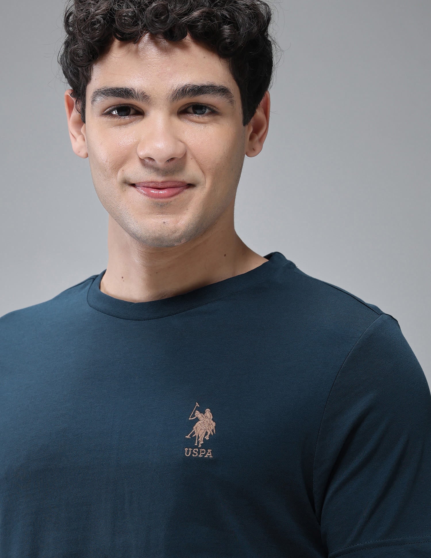 Pure Cotton Comfort Fit I633 Lounge T-Shirt - Pack Of 1 Teal - U.S. Polo Assn. India | Large