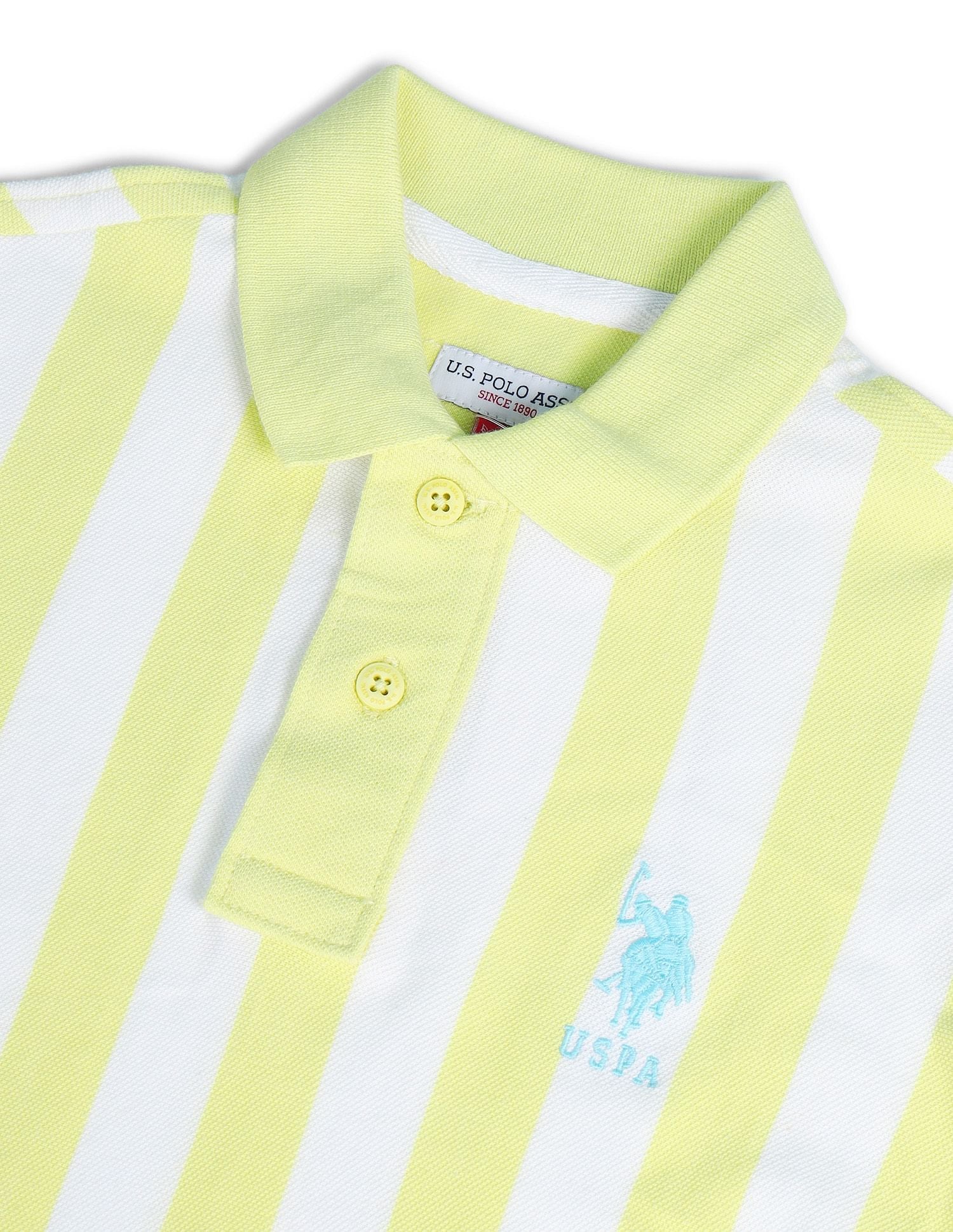 Boys Vertical Stripes Polo Shirt Green - U.S. POLO ASSN. | Large