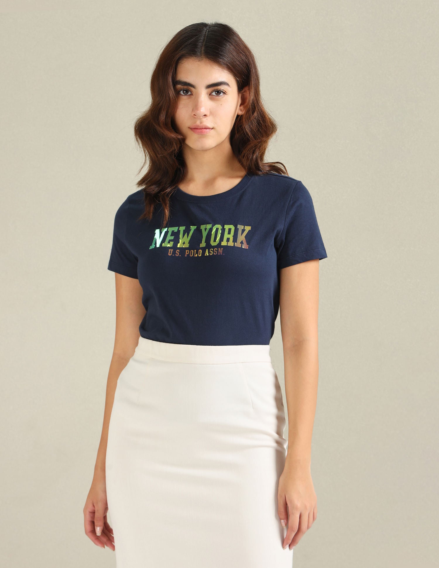 Pure Cotton Printed T-Shirt Navy - U.S. POLO ASSN. | Large