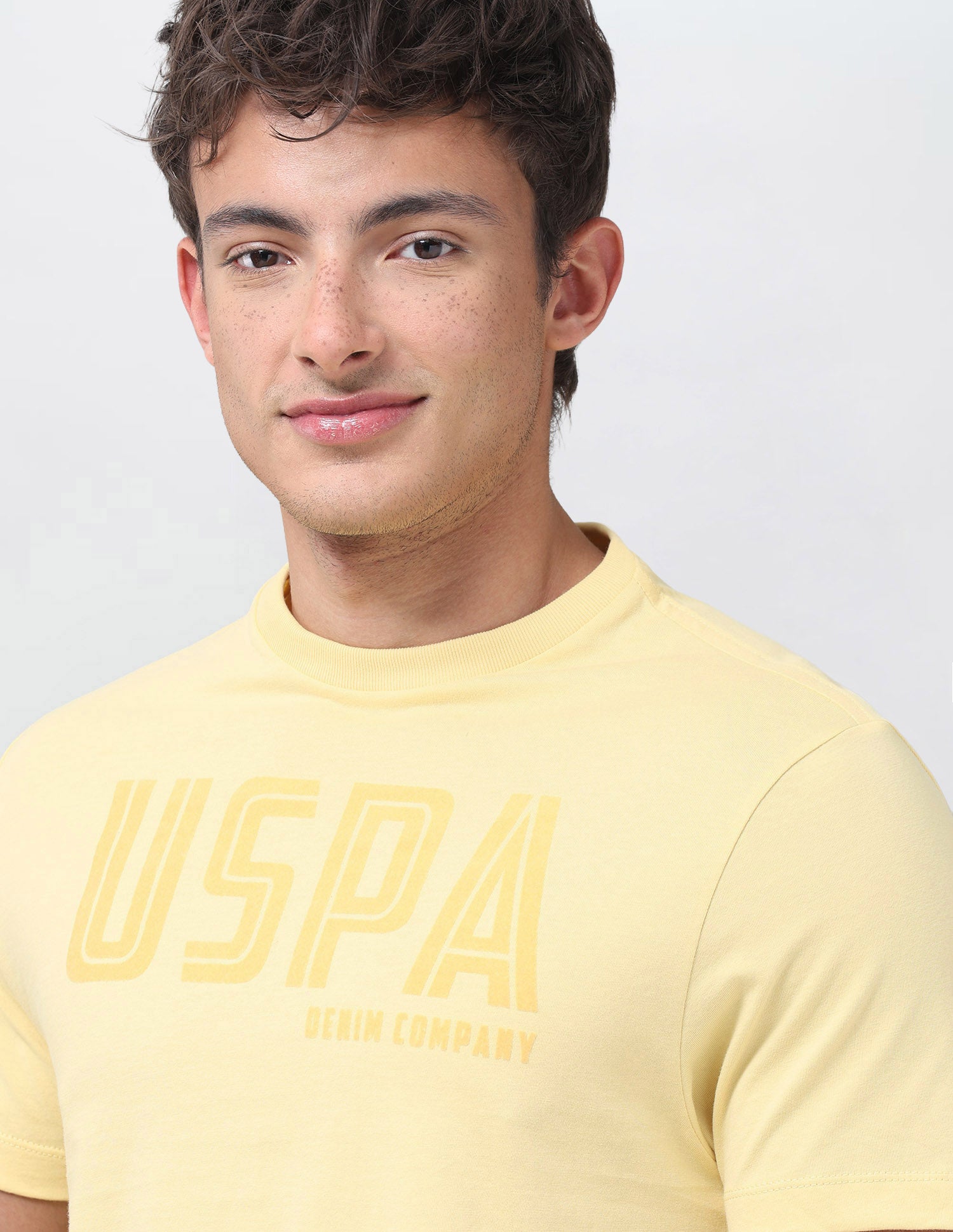 Brand Printed Regular Fit T-Shirt Yellow - U.S. Polo Assn. India | Large