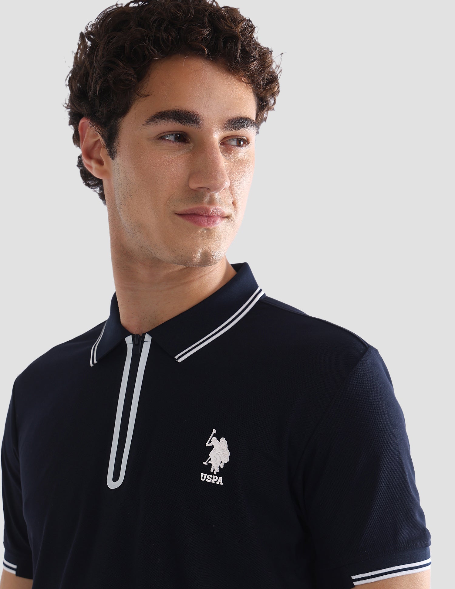 Solid Slim Fit Active Polo Shirt Navy - U.S. Polo Assn. India | Large