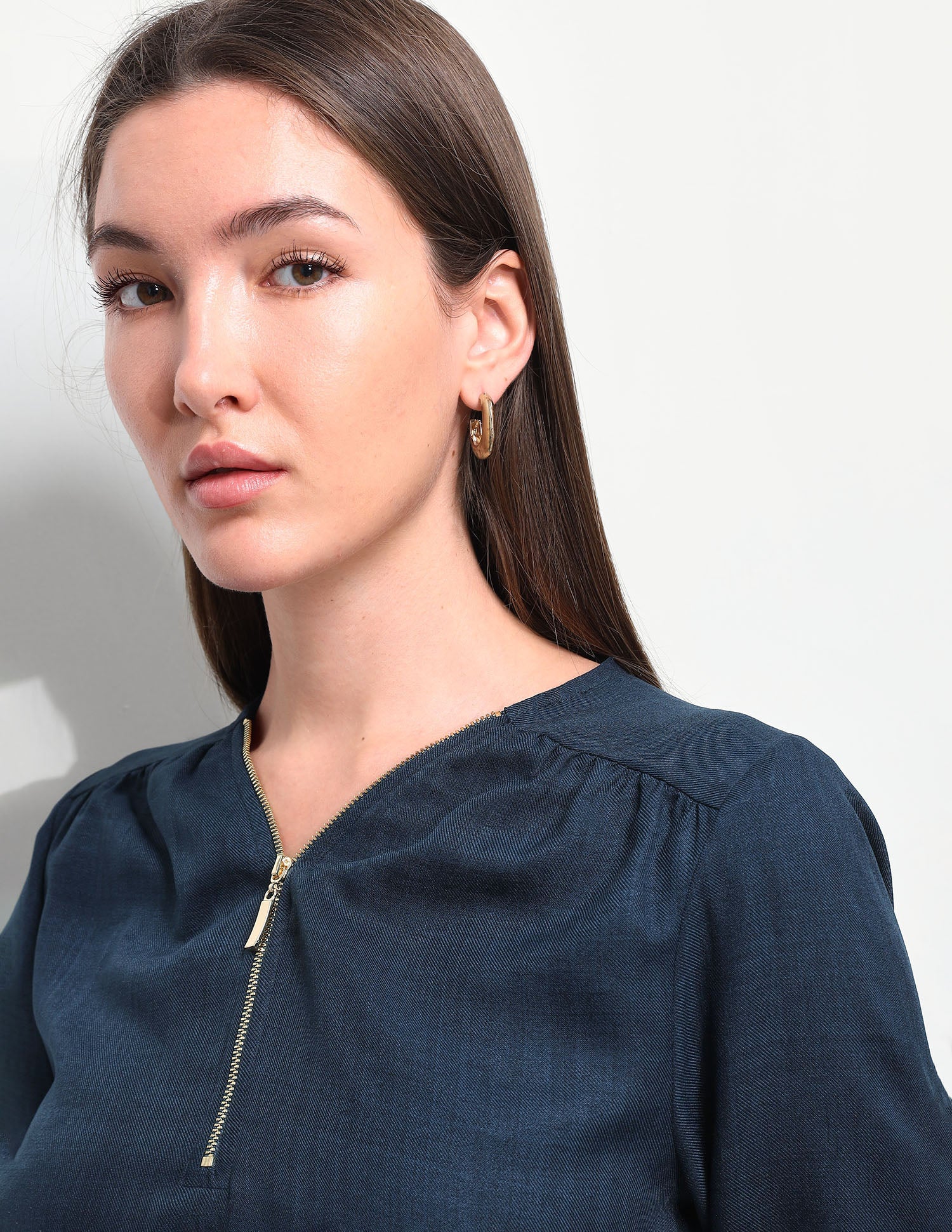 Solid Regular Fit Zipper Top Navy - U.S. Polo Assn. India | Large