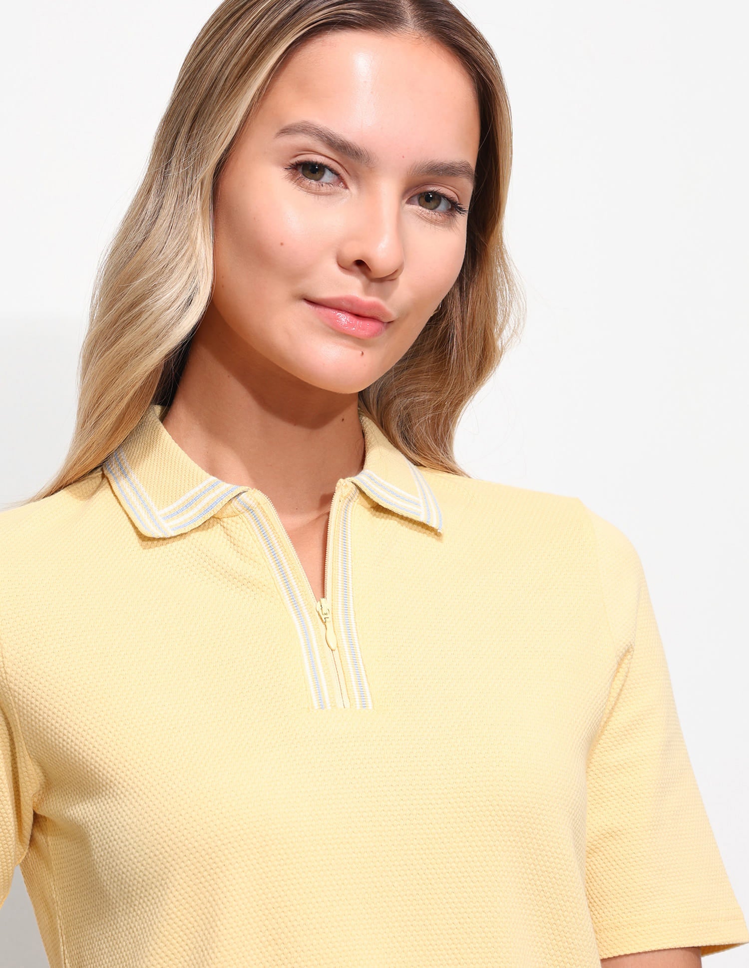 Boxy Fit Textured Polo Shirt Yellow - U.S. Polo Assn. India | Large