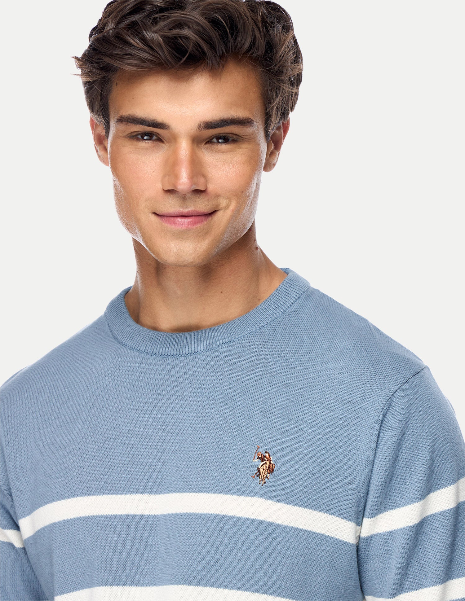 Horizontal Striped Regular Fit Sweater Blue - U.S. Polo Assn. India | Large
