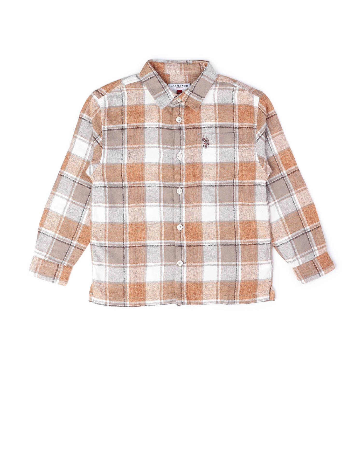 Boys All Over Printed Regular Fit Shirt Off White - U.S. Polo Assn. India | Large