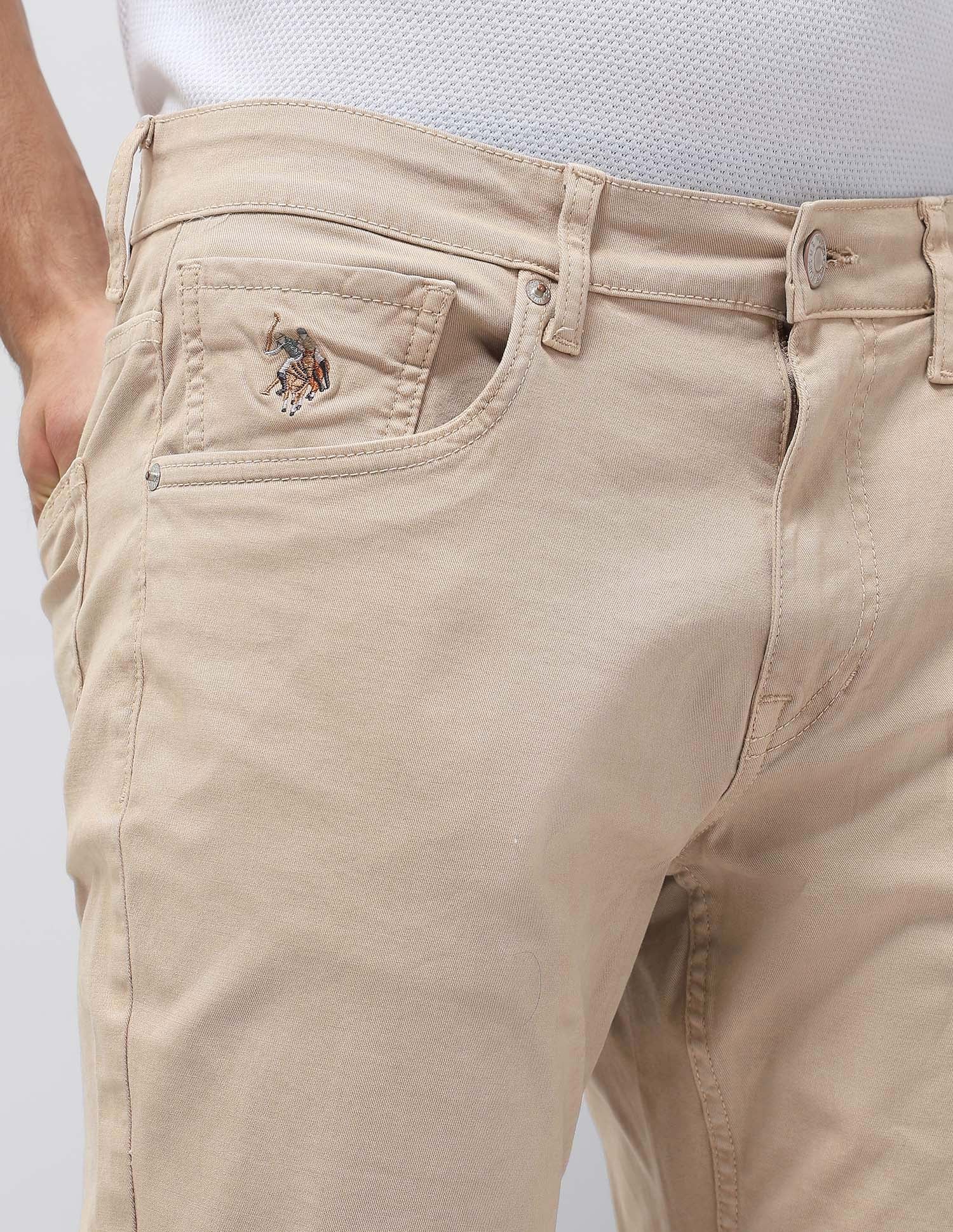 Brandon Slim Tapered Fit Beige Jeans Beige - U.S. POLO ASSN. | Large