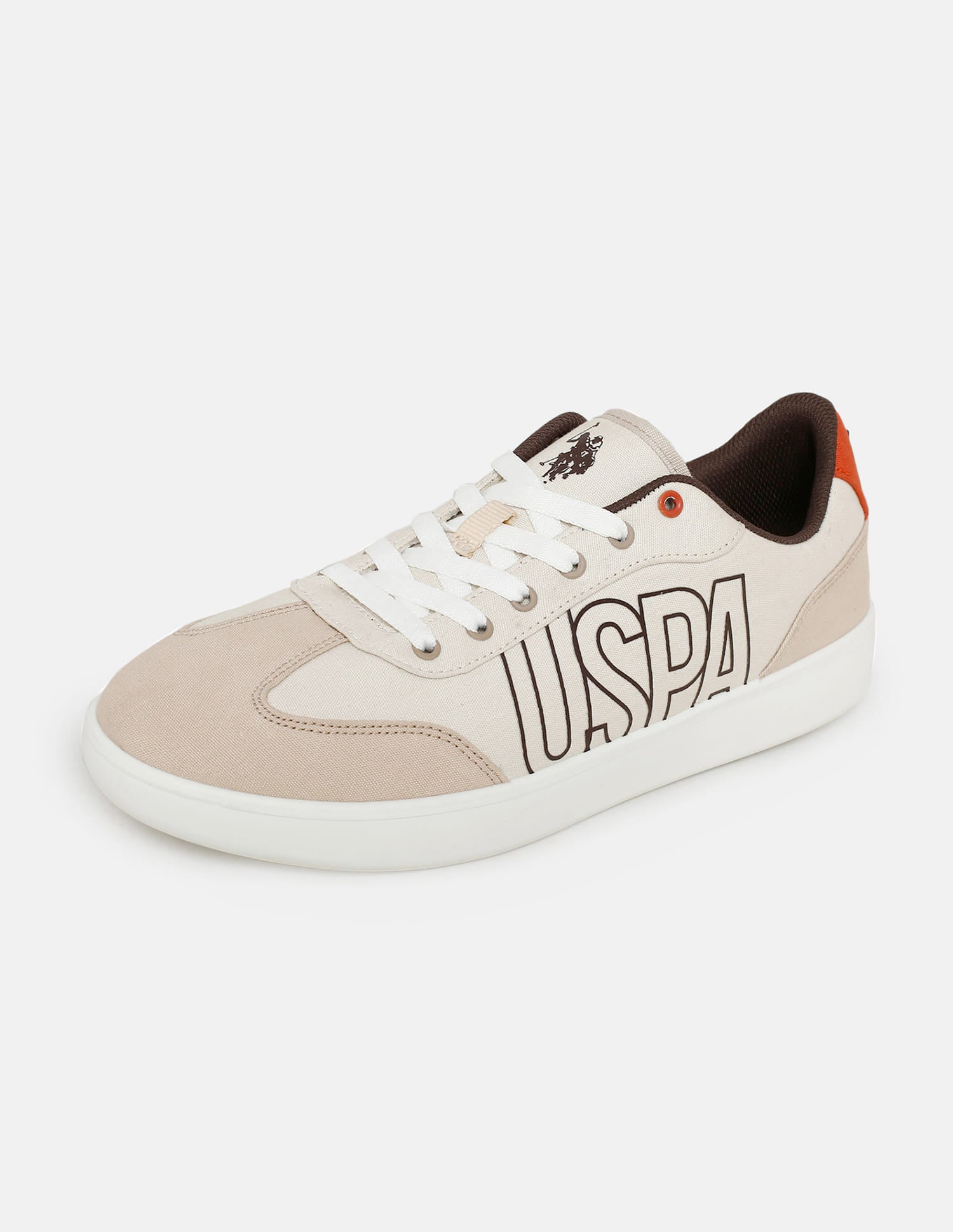 Men Brand Printed Hover Sneakers Beige - U.S. Polo Assn. India | Large