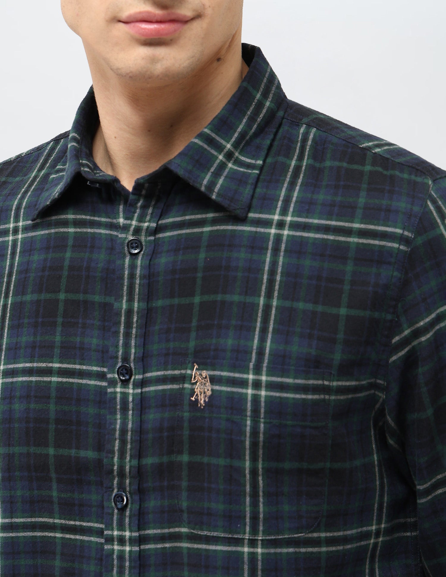 Twill Regular Fit Shirt Navy - U.S. POLO ASSN. | Large