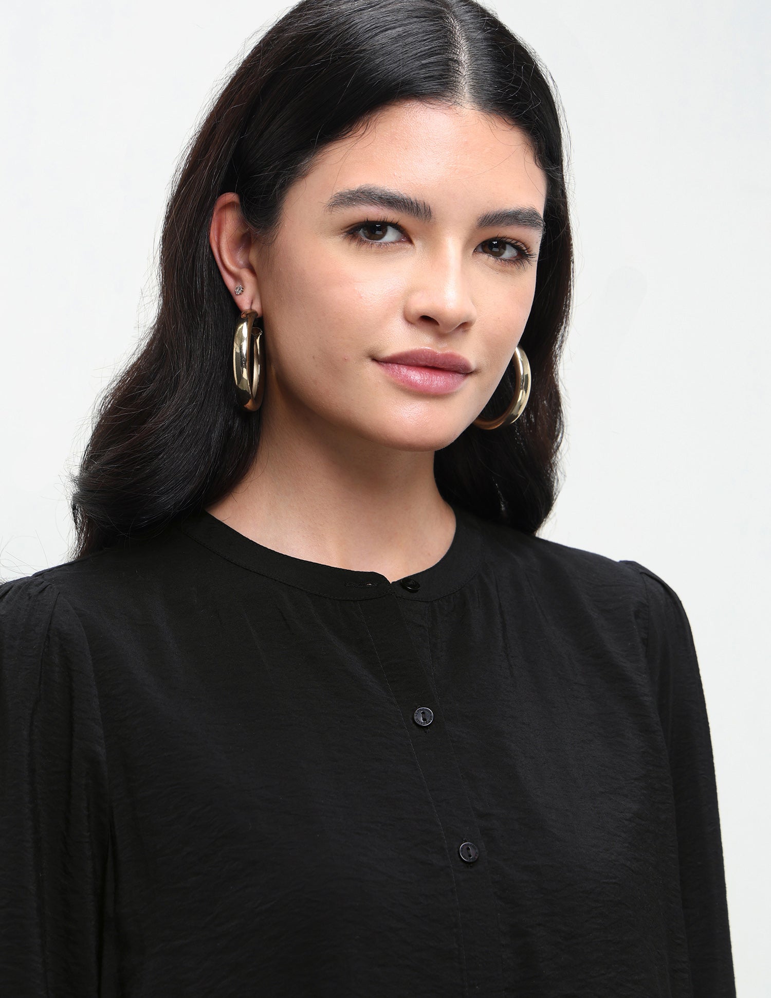 Solid Floral Embroidery Regular Fit Top Black - U.S. Polo Assn. India | Large