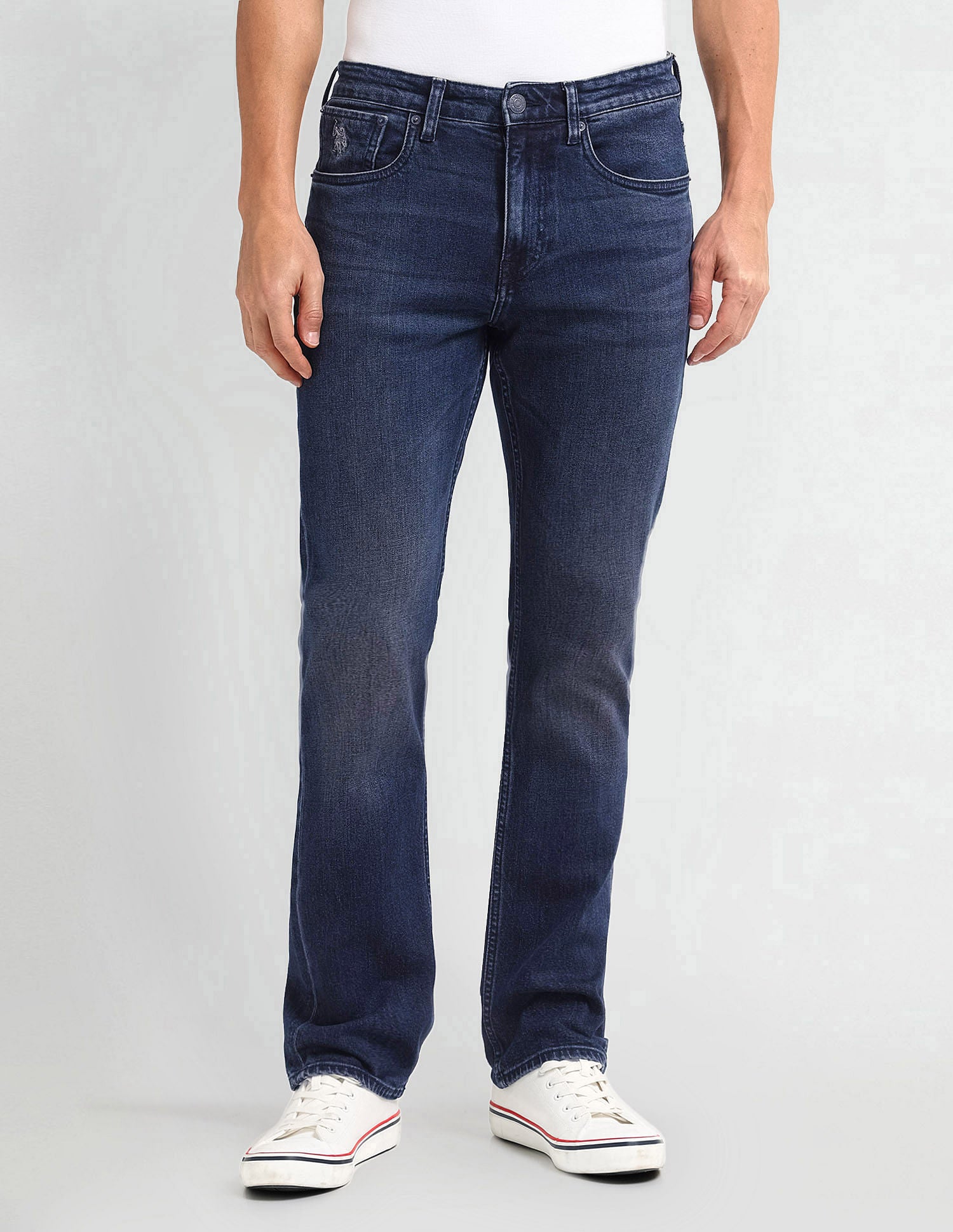 Harold Slim Straight Fit Blue Jeans Dark Blue - U.S. Polo Assn. India | Large