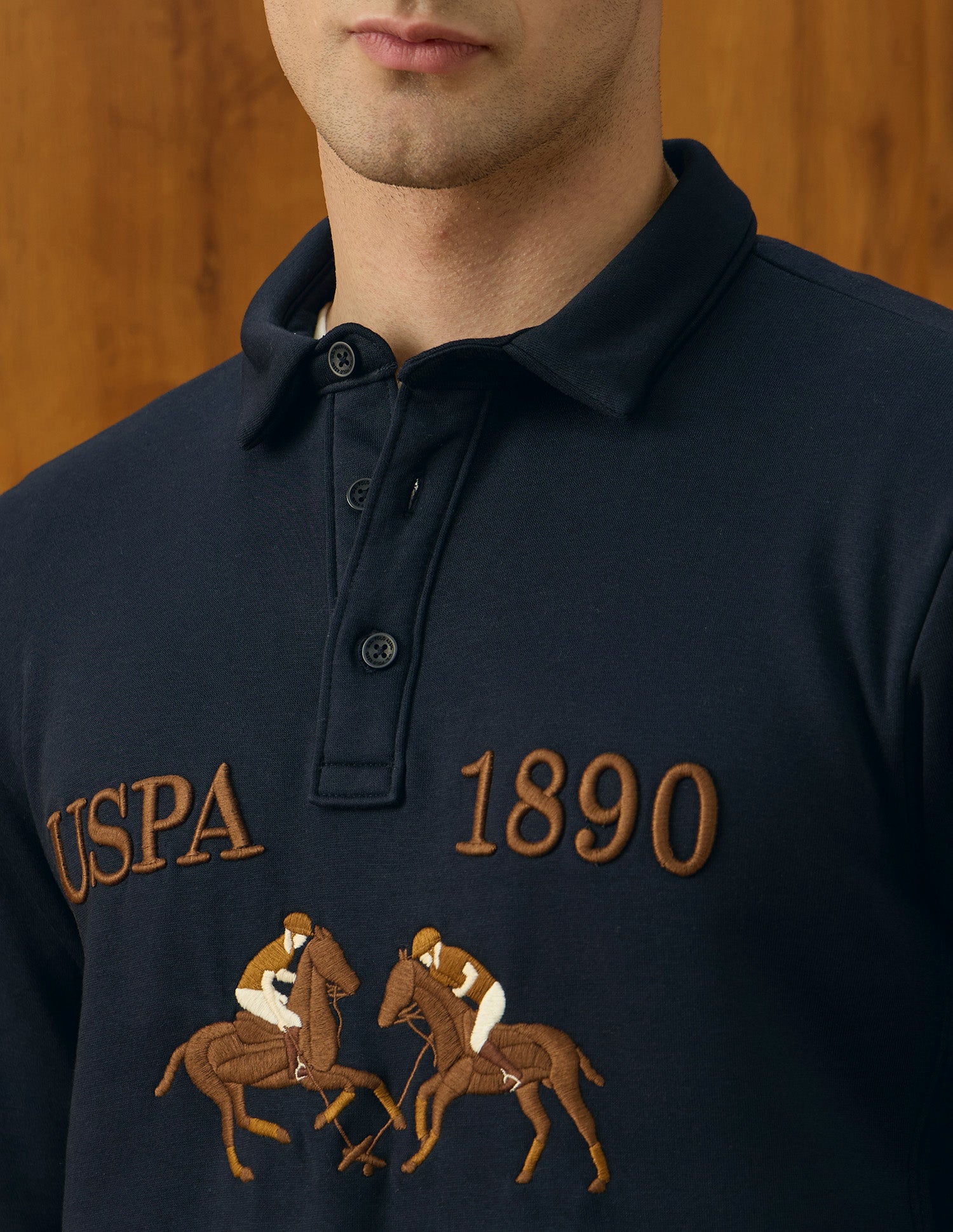 Brand Embroidered Equestrian Aisle Theater Sweatshirt Navy - U.S. POLO ASSN. | Large