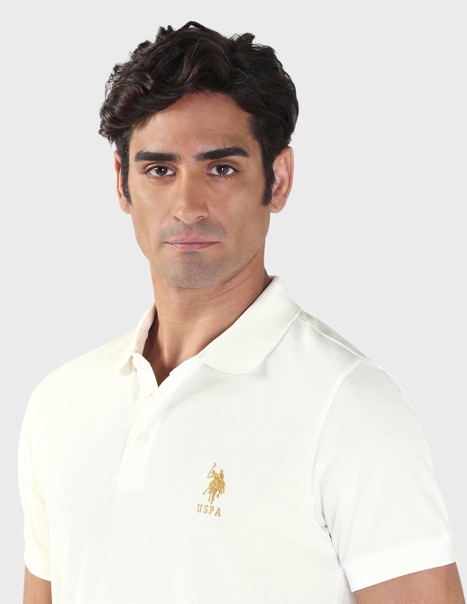Liquid Cotton Slim Polo Shirt White - U.S. Polo Assn. India | Large